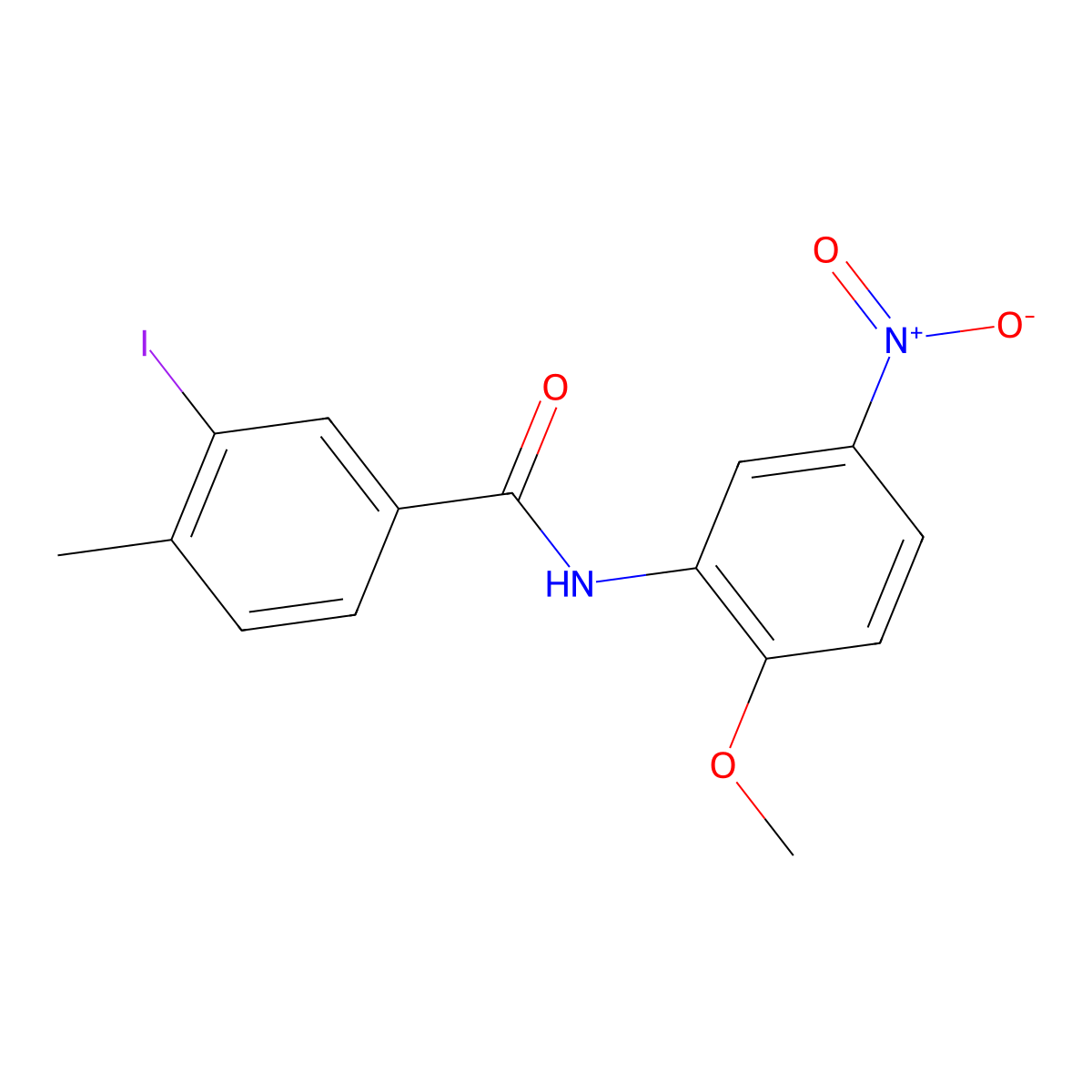 3-iodo-N-(2-methoxy-5-nitrophenyl)-4-methylbenzamide molecular structure, CAS 496029-53-9