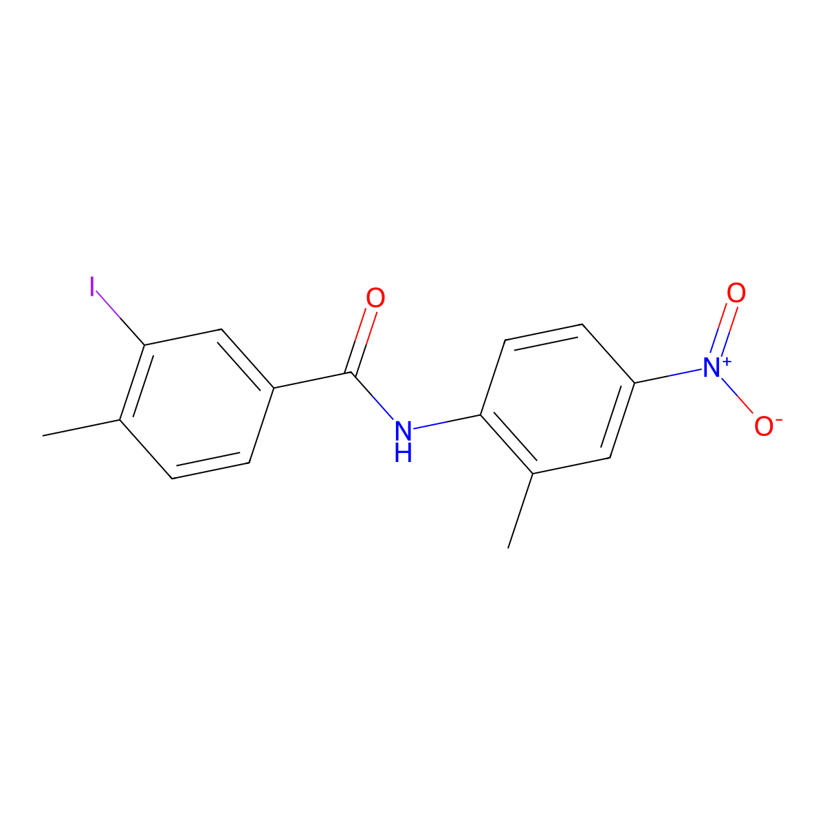 3-iodo-4-methyl-N-(2-methyl-4-nitrophenyl)benzamide molecular structure, CAS 496029-54-0