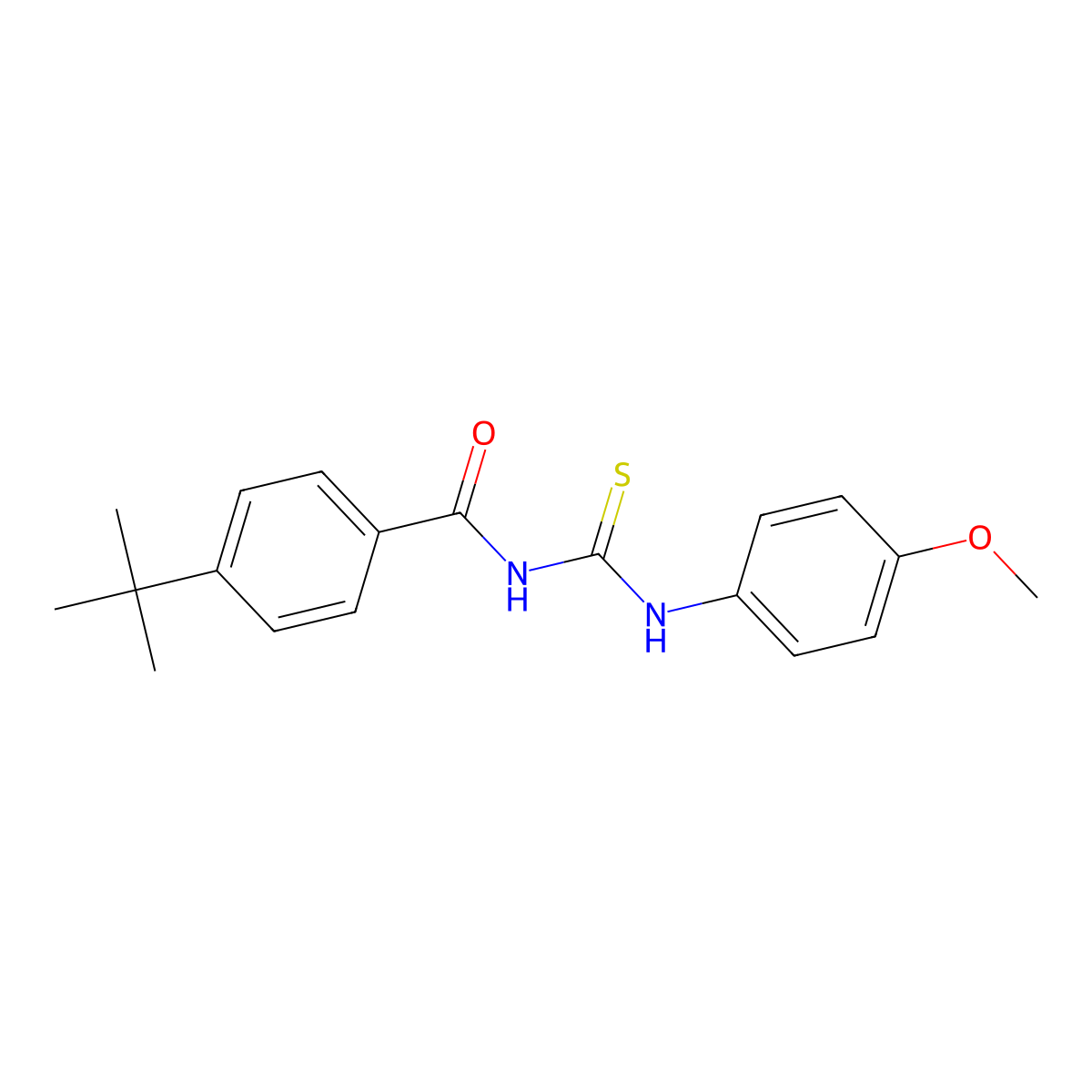 4-tert-butyl-N-[(4-methoxyphenyl)carbamothioyl]benzamide molecular structure, CAS 496031-66-4