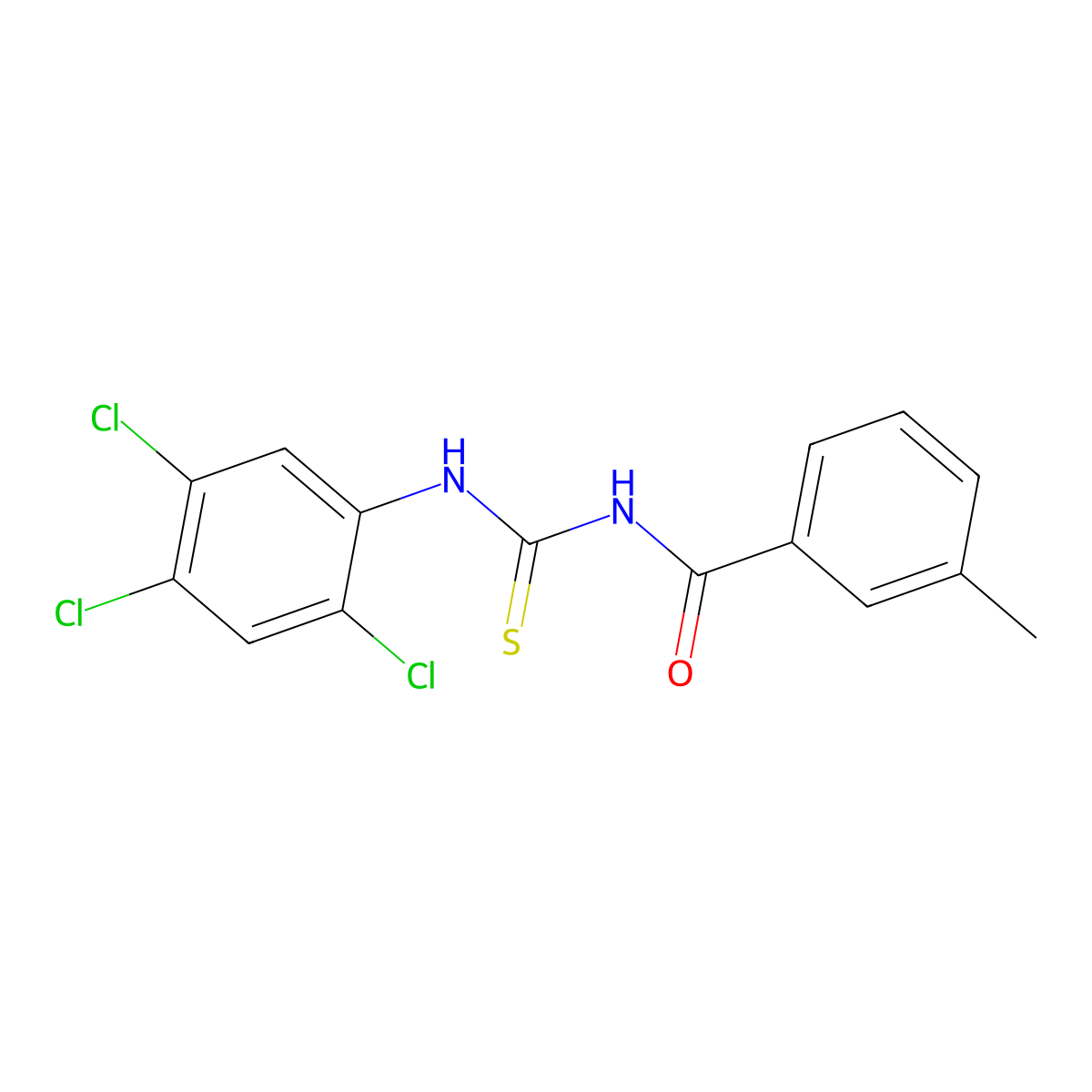 3-methyl-N-[(2,4,5-trichlorophenyl)carbamothioyl]benzamide molecular structure, CAS 496031-70-0