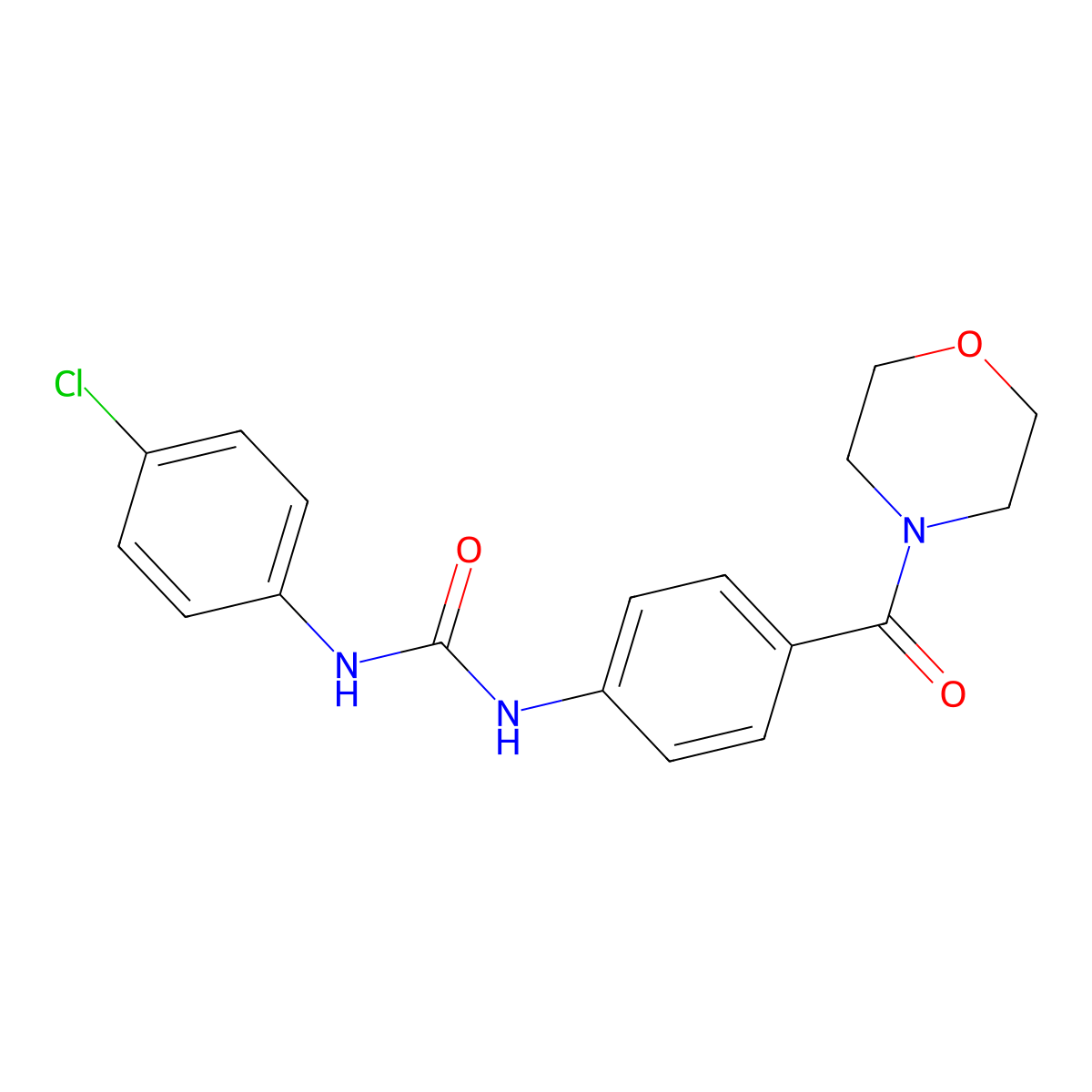 1-(4-Chlorophenyl)-3-(4-(morpholine-4-carbonyl)phenyl)urea molecular structure, CAS 496032-51-0