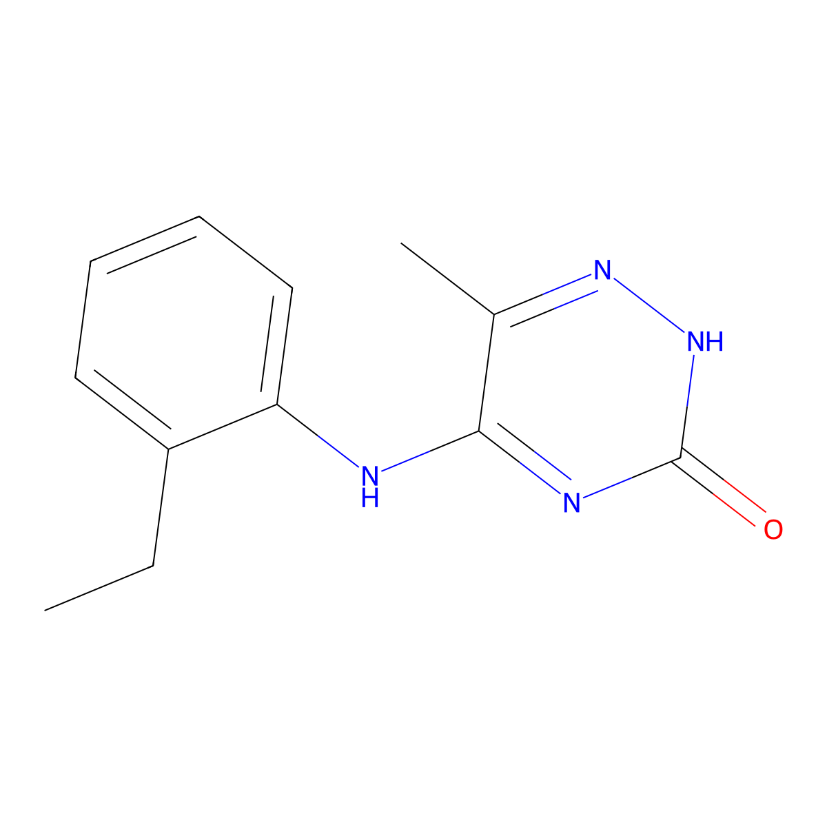 5-((2-Ethylphenyl)amino)-6-methyl-1,2,4-triazin-3-ol molecular structure, CAS 496033-02-4