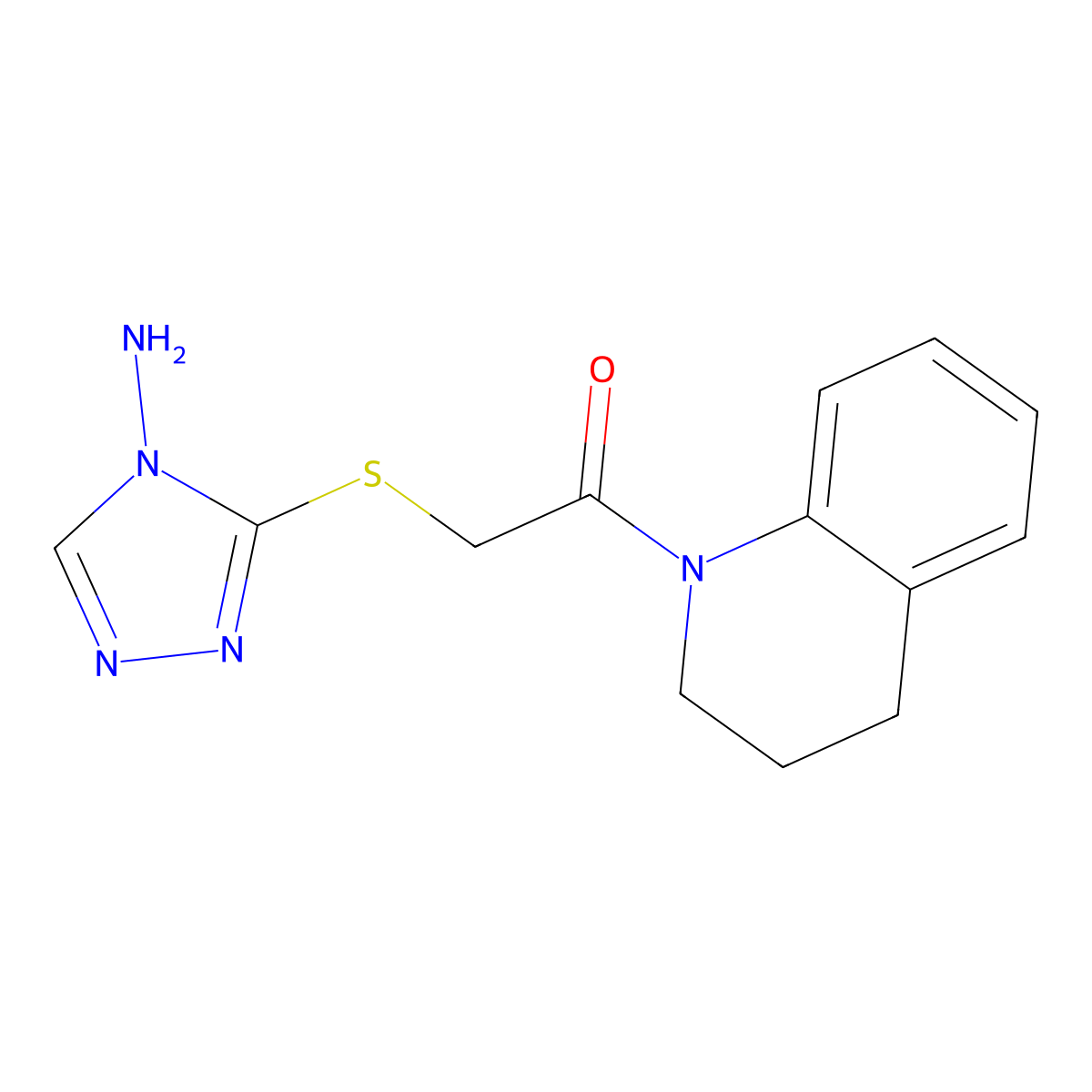 2-[(4-amino-4H-1,2,4-triazol-3-yl)sulfanyl]-1-(1,2,3,4-tetrahydroquinolin-1-yl)ethan-1-one molecular structure, CAS 496033-20-6