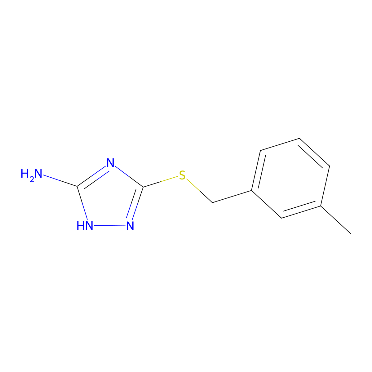 3-{[(3-methylphenyl)methyl]sulfanyl}-1H-1,2,4-triazol-5-amine molecular structure, CAS 496033-62-6