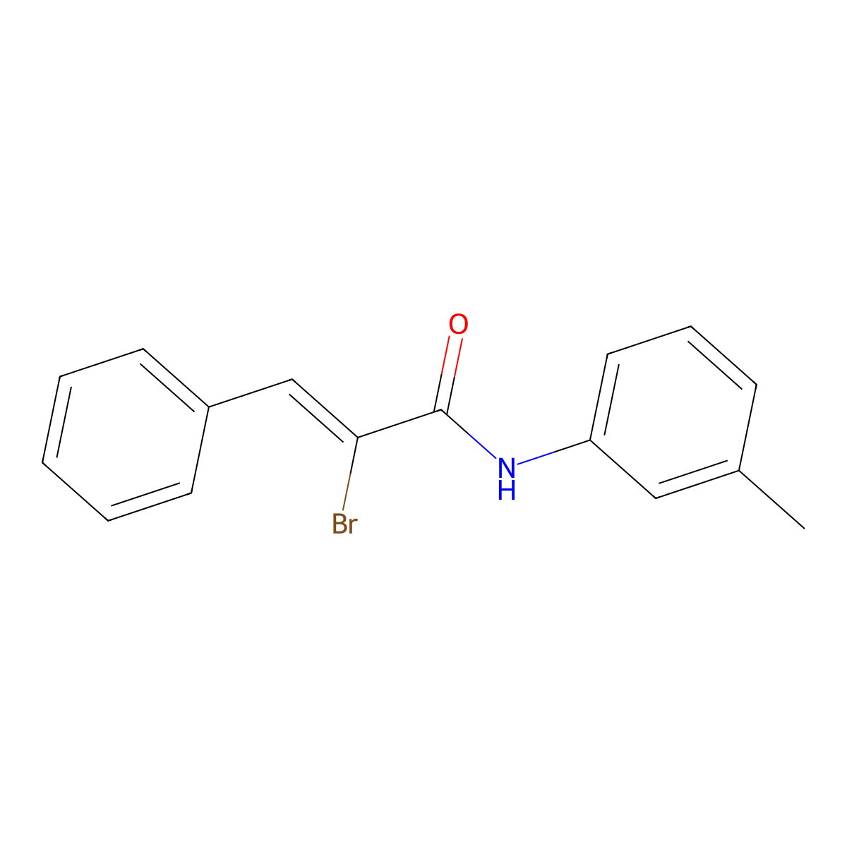 2-bromo-N-(3-methylphenyl)-3-phenylprop-2-enamide molecular structure, CAS 496033-71-7