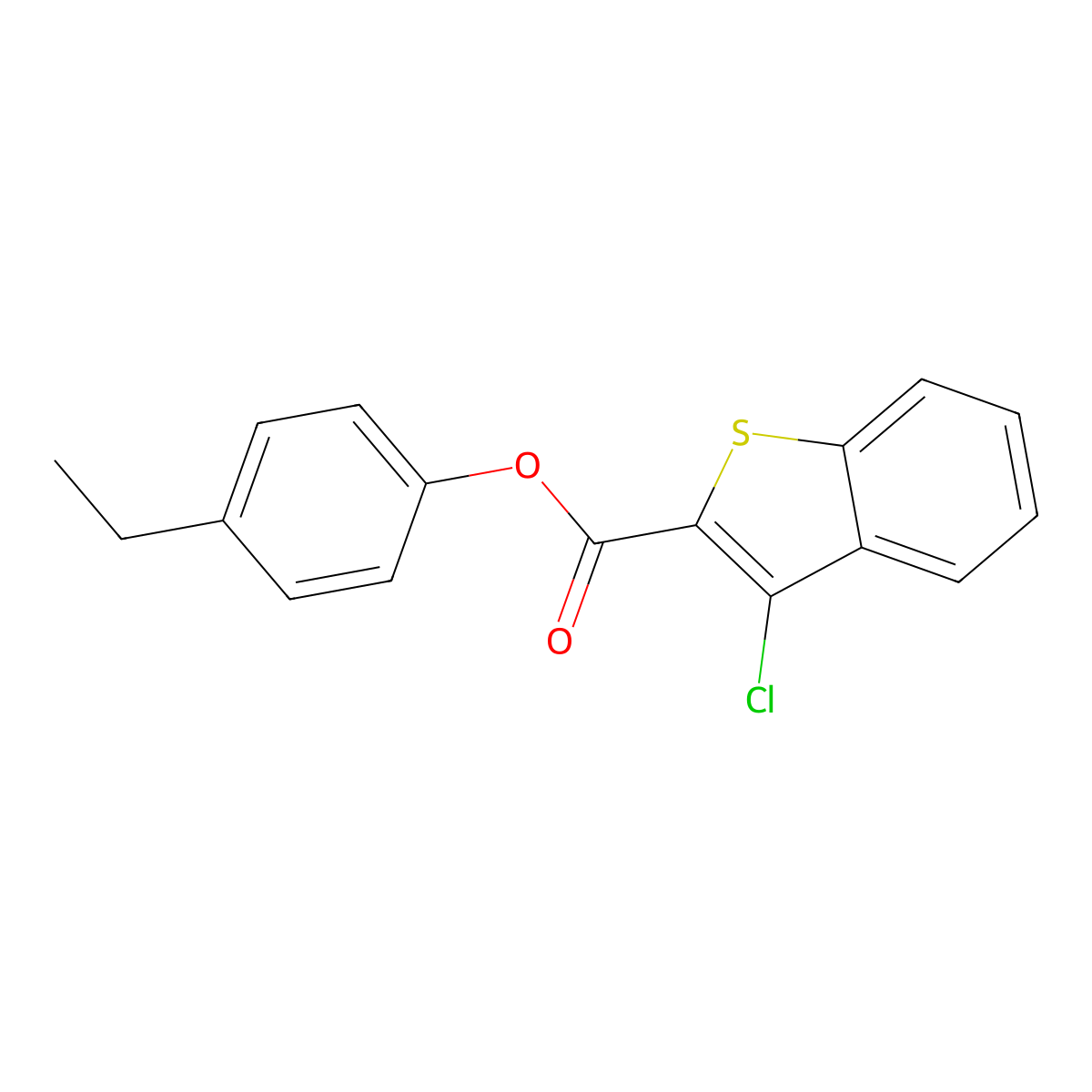 4-Ethylphenyl 3-chloro-1-benzothiophene-2-carboxylate molecular structure, CAS 496033-77-3