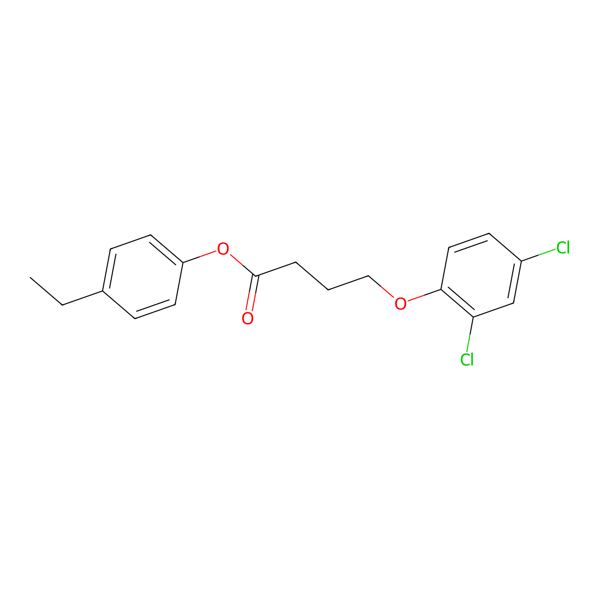 4-Ethylphenyl 4-(2,4-dichlorophenoxy)butanoate molecular structure, CAS 496033-81-9