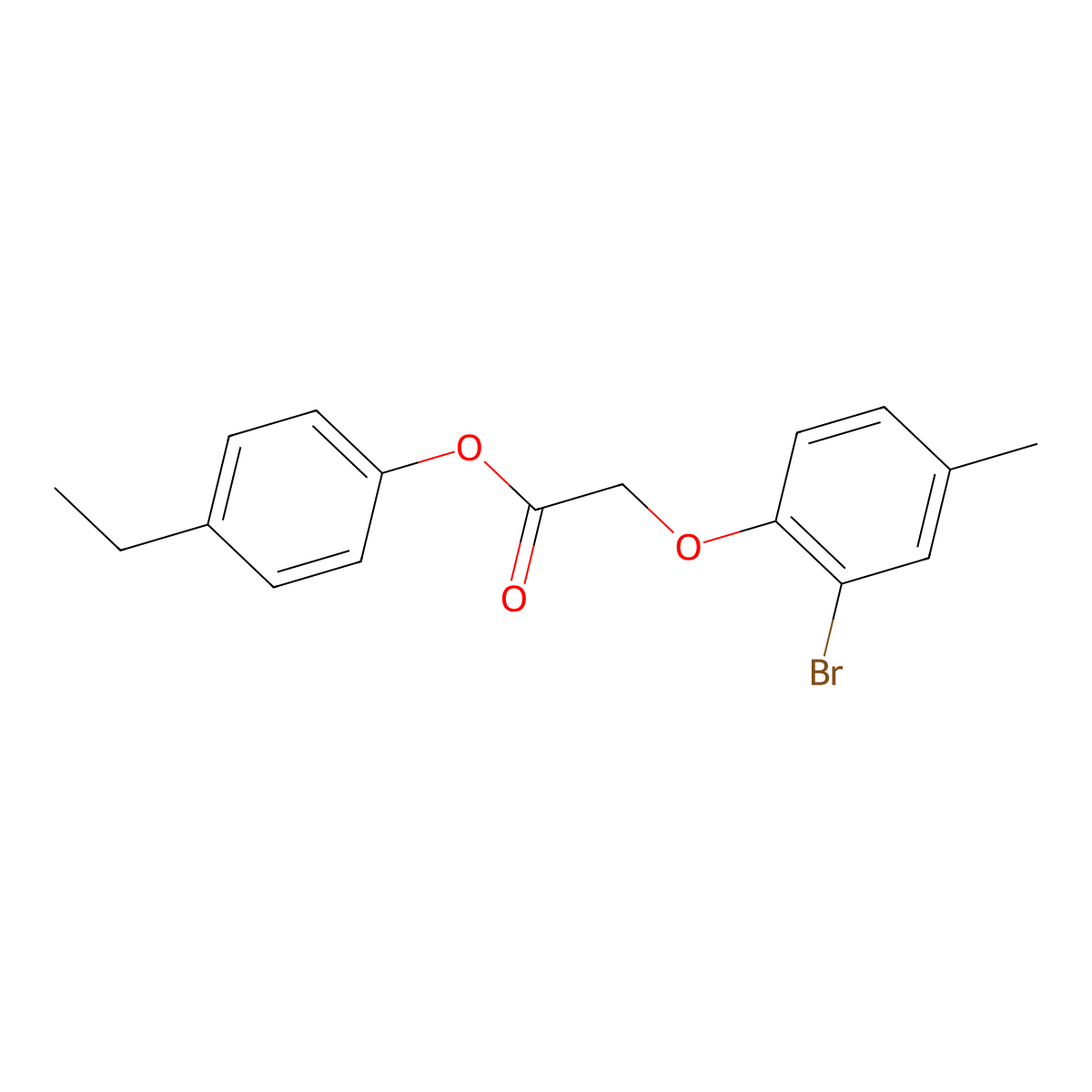 4-Ethylphenyl (2-bromo-4-methylphenoxy)acetate molecular structure, CAS 496033-82-0