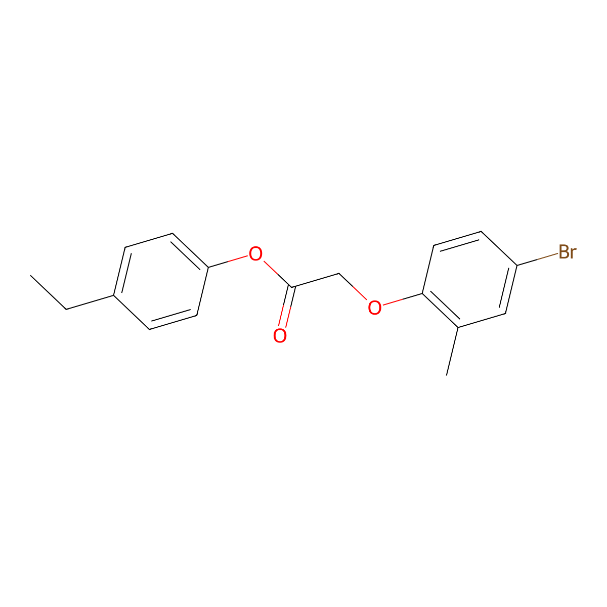4-Ethylphenyl 2-(4-bromo-2-methylphenoxy)acetate molecular structure, CAS 496033-85-3