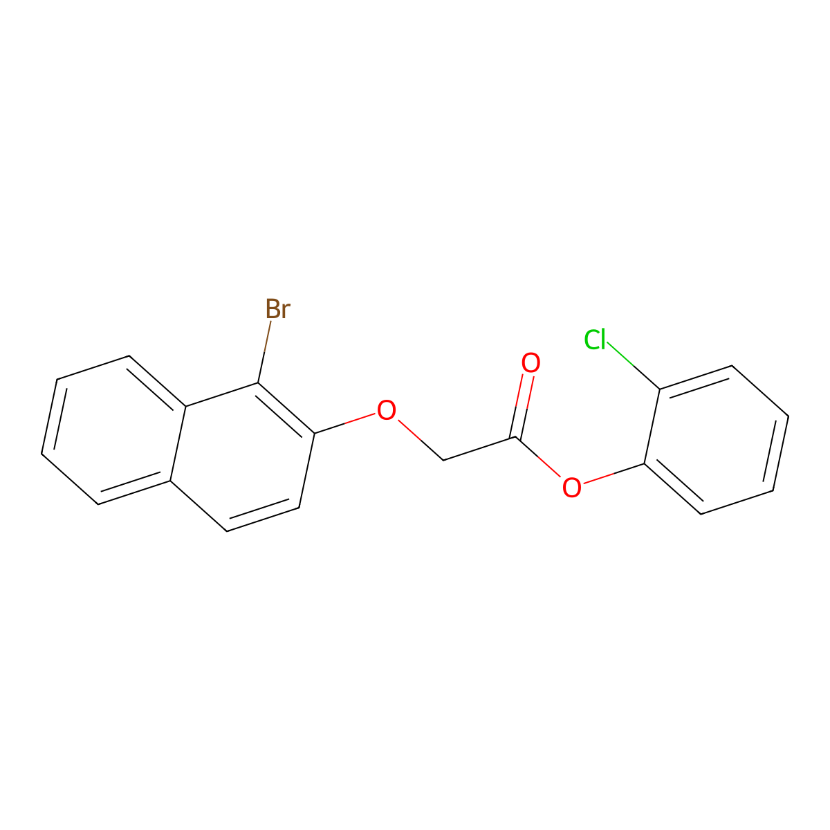 2-Chlorophenyl [(1-bromo-2-naphthyl)oxy]acetate molecular structure, CAS 496033-89-7