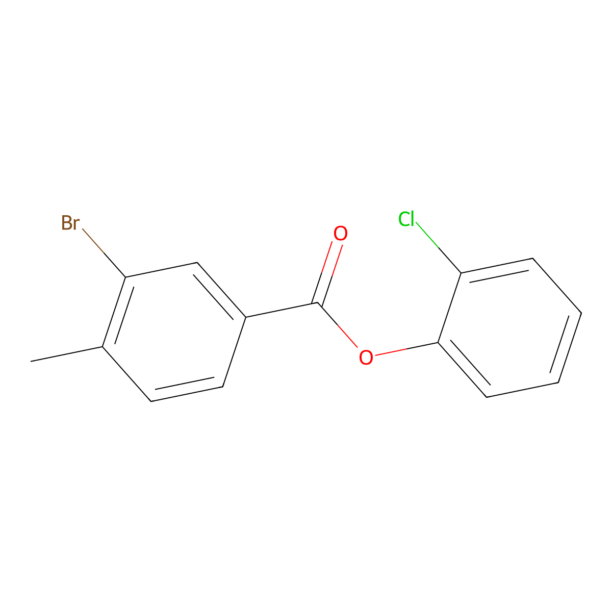 2-Chlorophenyl 3-bromo-4-methylbenzoate molecular structure, CAS 496033-93-3