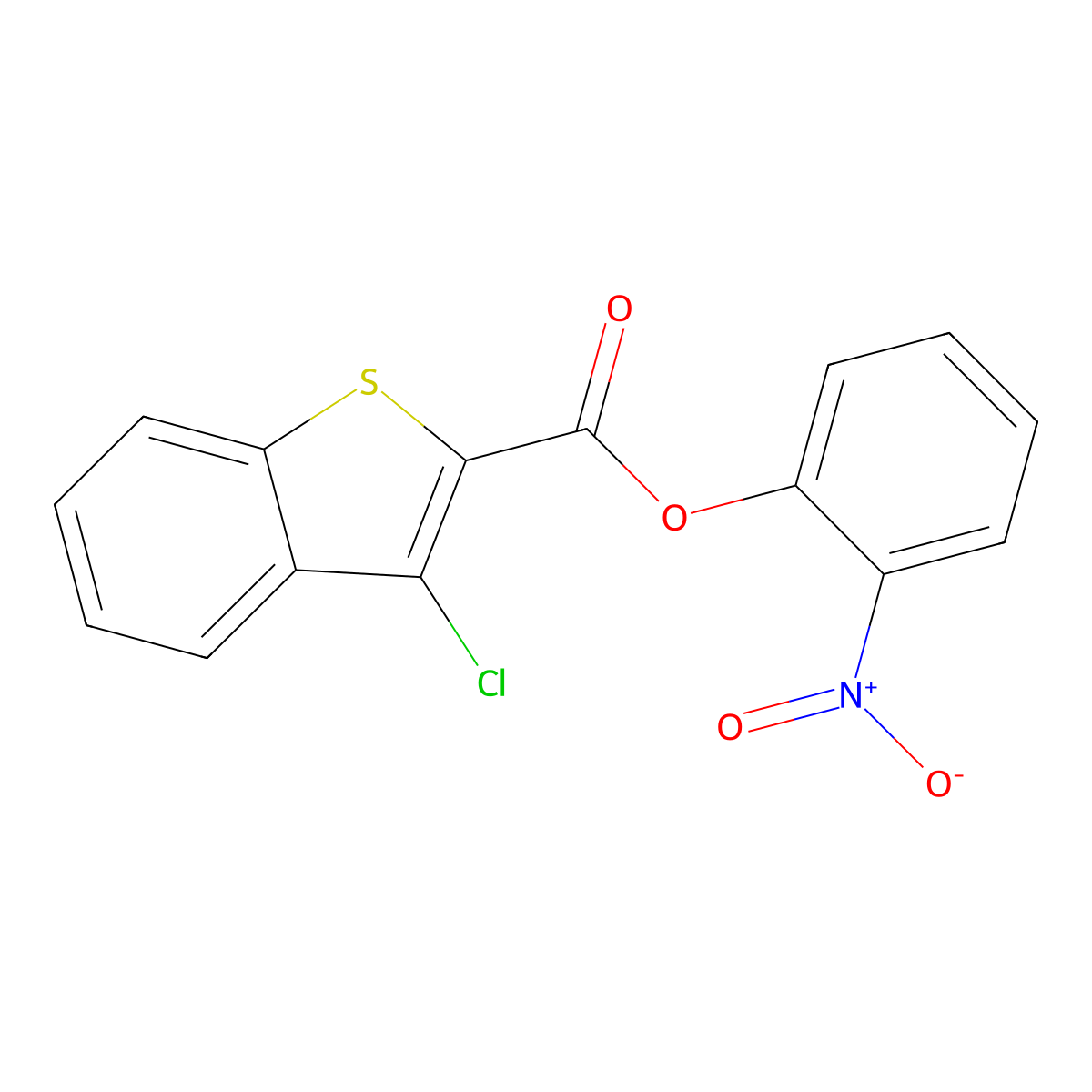 2-Nitrophenyl 3-chloro-1-benzothiophene-2-carboxylate molecular structure, CAS 496033-99-9