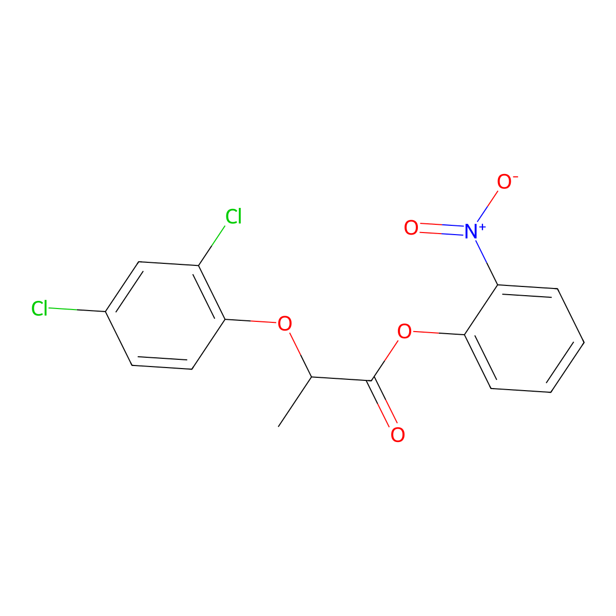 2-Nitrophenyl 2-(2,4-dichlorophenoxy)propanoate molecular structure, CAS 496034-03-8