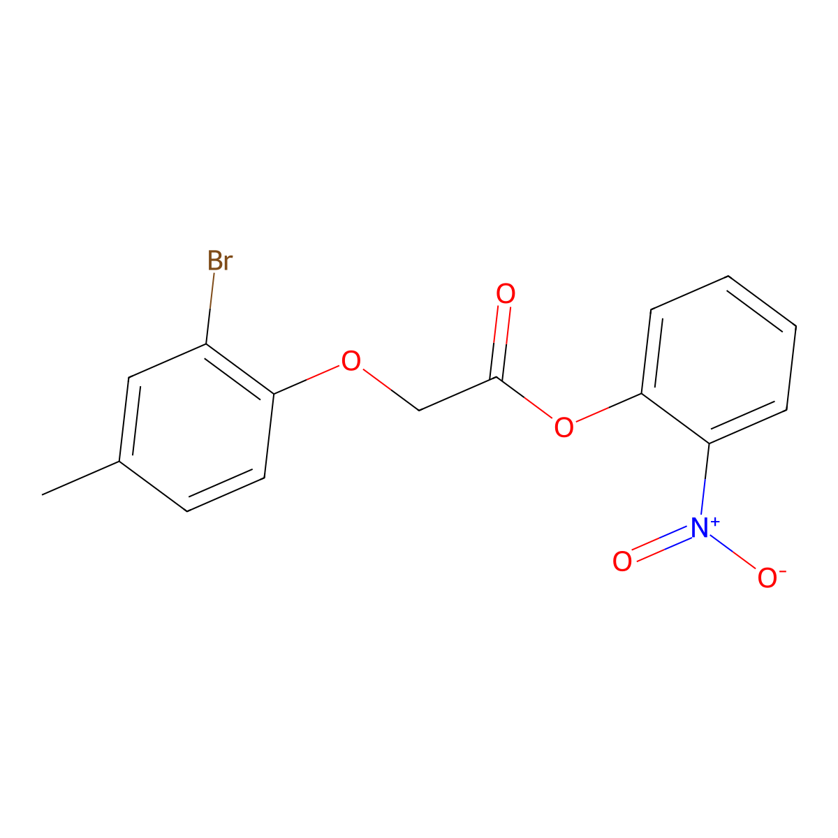 2-Nitrophenyl (2-bromo-4-methylphenoxy)acetate molecular structure, CAS 496034-06-1