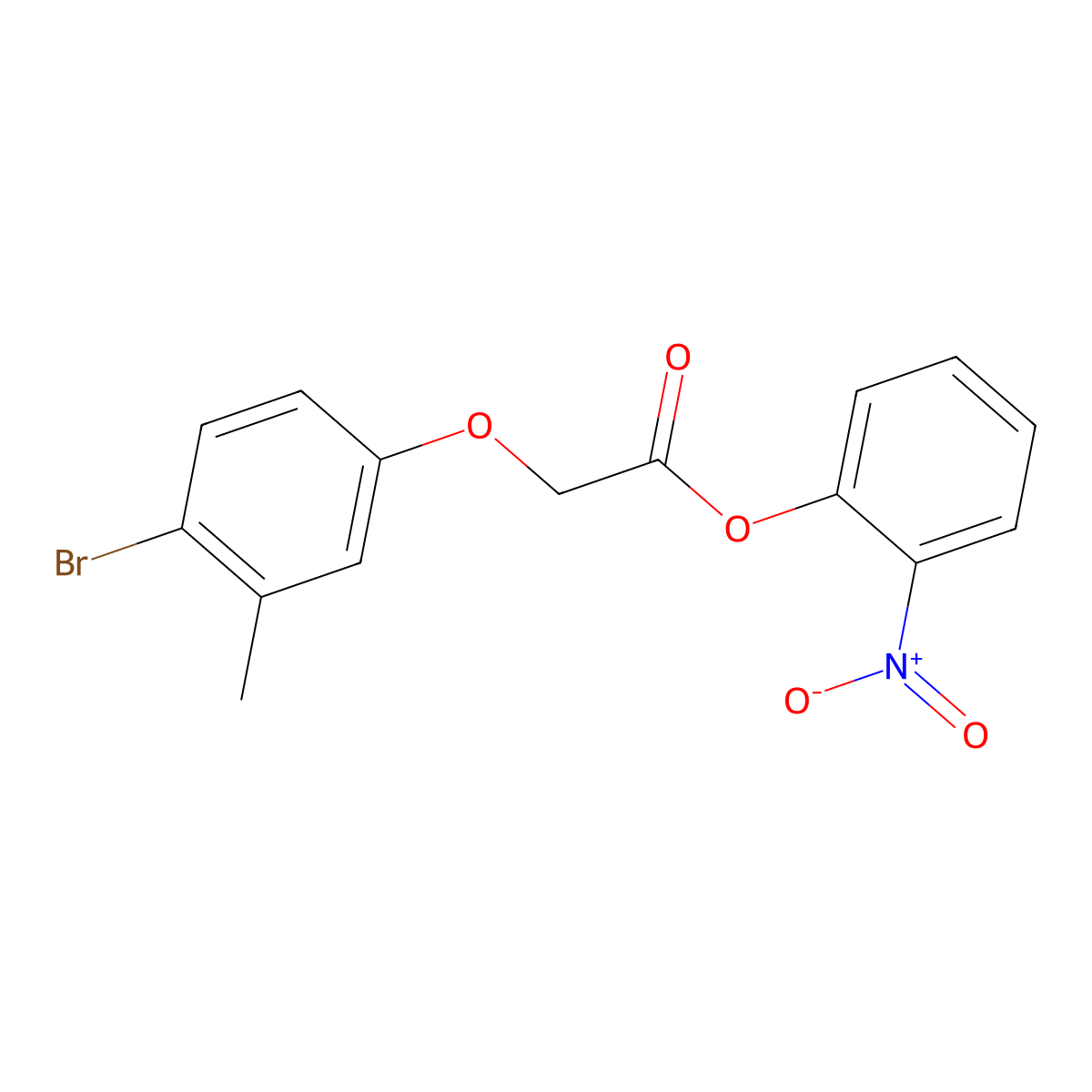 2-Nitrophenyl (4-bromo-3-methylphenoxy)acetate molecular structure, CAS 496034-12-9
