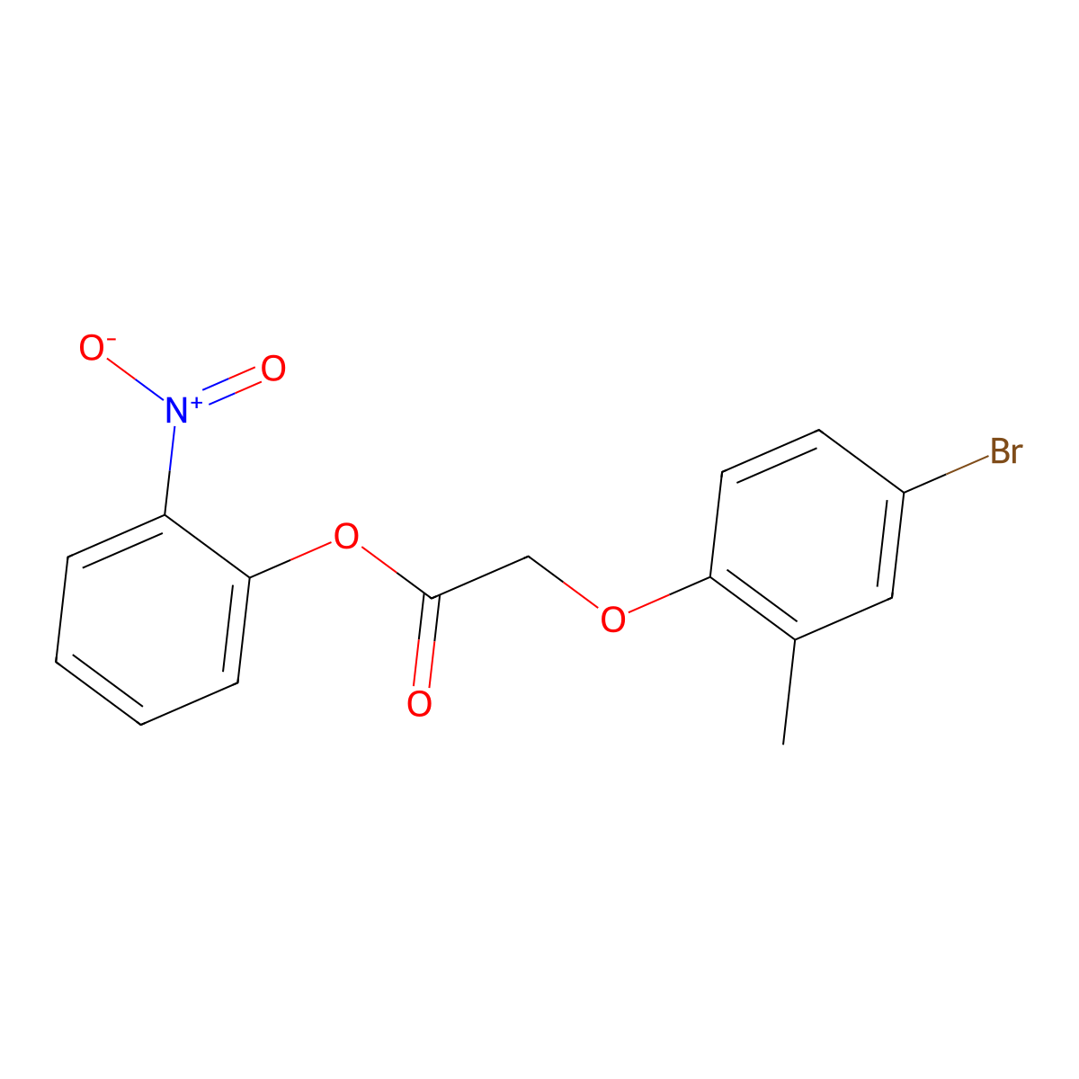 2-Nitrophenyl (4-bromo-2-methylphenoxy)acetate molecular structure, CAS 496034-15-2