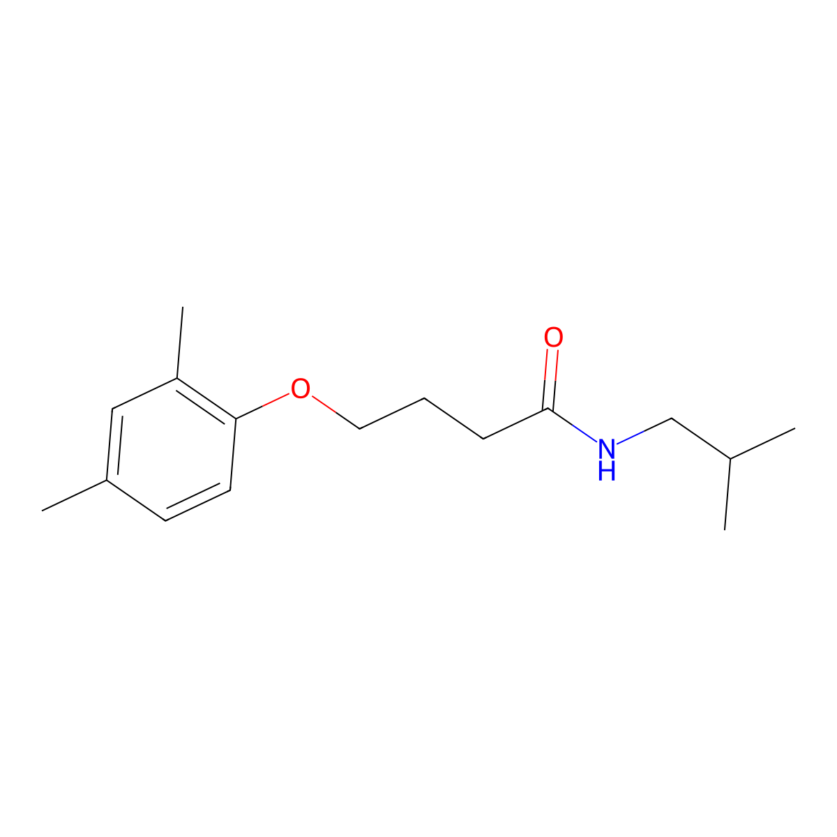 4-(2,4-dimethylphenoxy)-N-(2-methylpropyl)butanamide molecular structure, CAS 496034-70-9