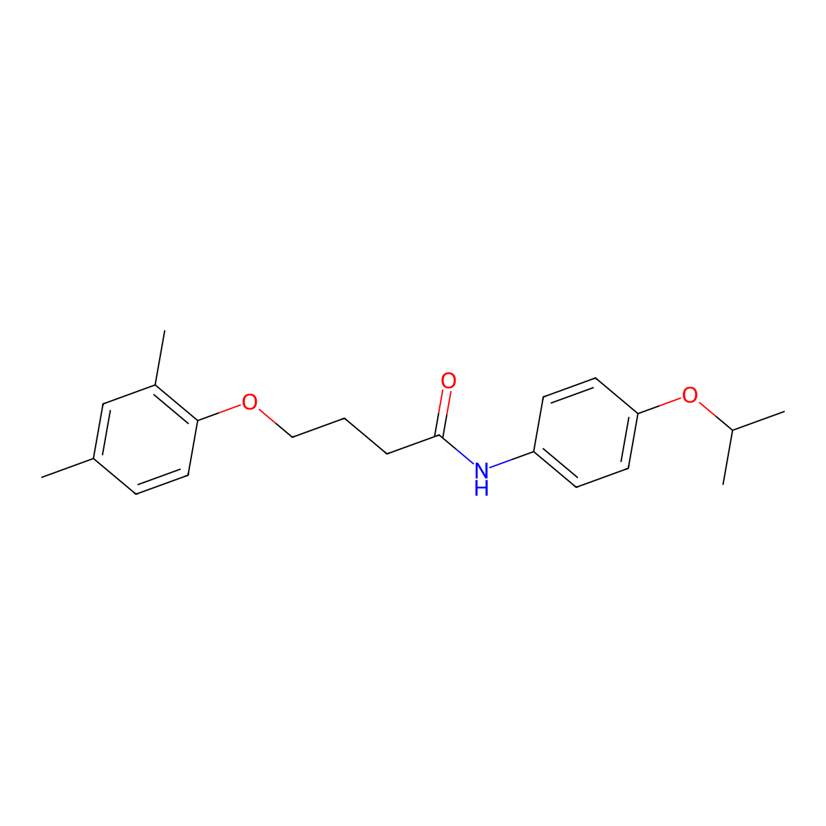 4-(2,4-dimethylphenoxy)-N-[4-(propan-2-yloxy)phenyl]butanamide molecular structure, CAS 496036-03-4