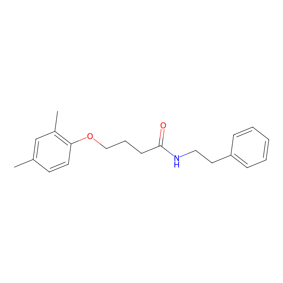 4-(2,4-dimethylphenoxy)-N-(2-phenylethyl)butanamide molecular structure, CAS 496036-18-1