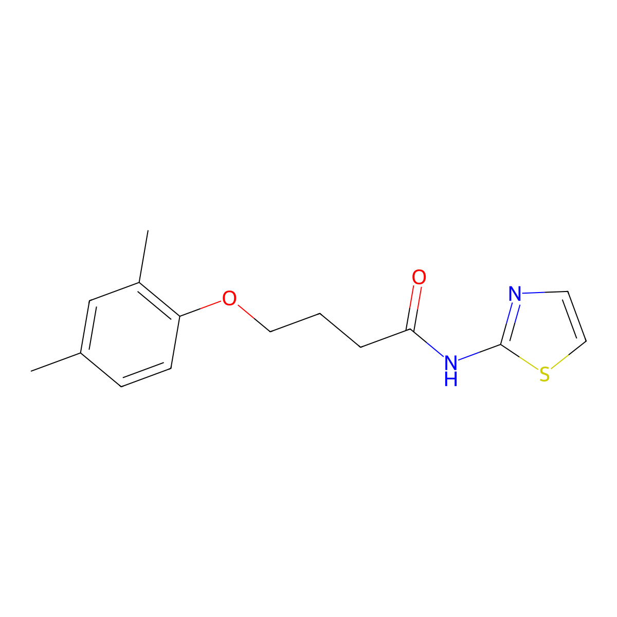 4-(2,4-dimethylphenoxy)-N-(1,3-thiazol-2-yl)butanamide molecular structure, CAS 496036-26-1