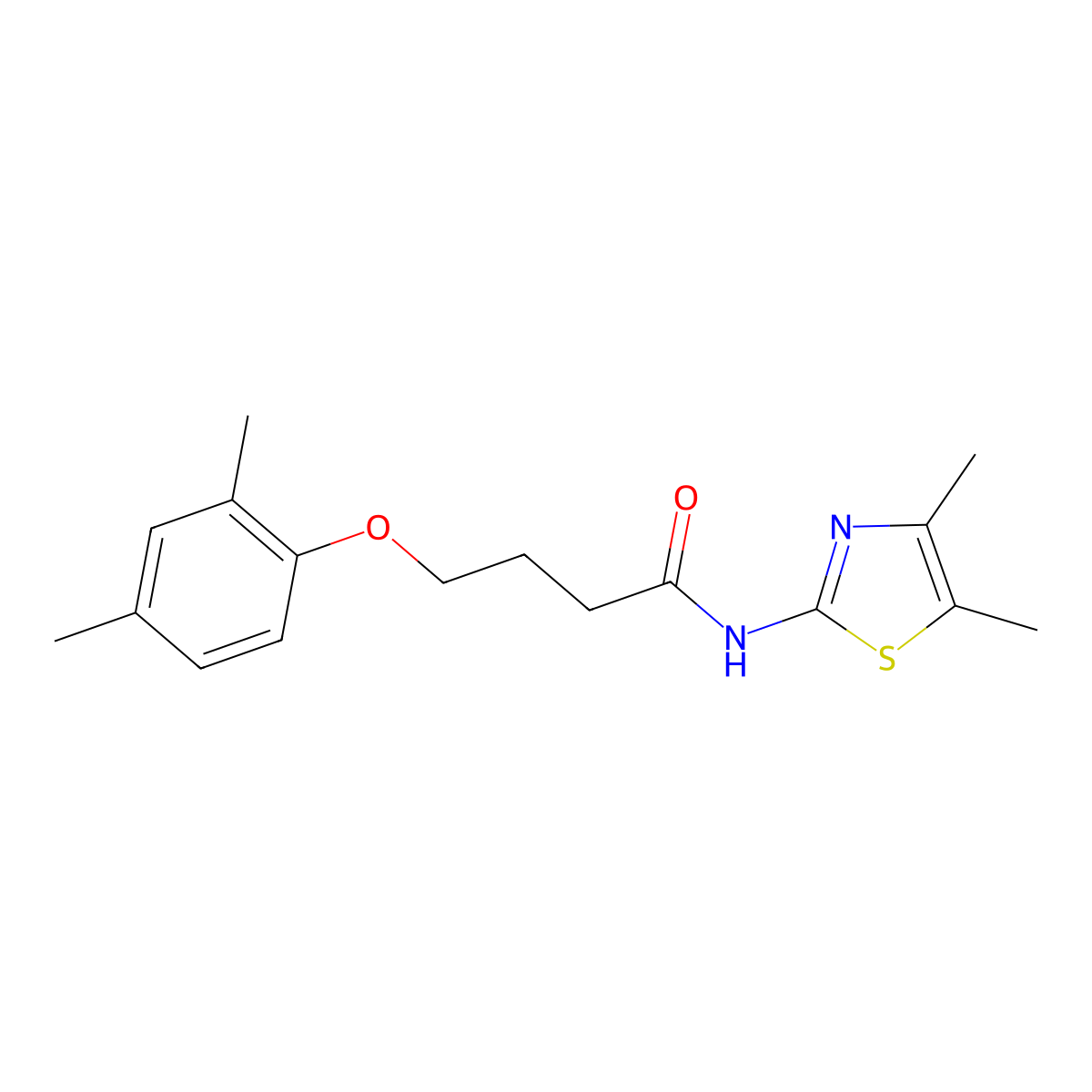 4-(2,4-dimethylphenoxy)-N-(4,5-dimethylthiazol-2-yl)butanamide molecular structure, CAS 496036-42-1
