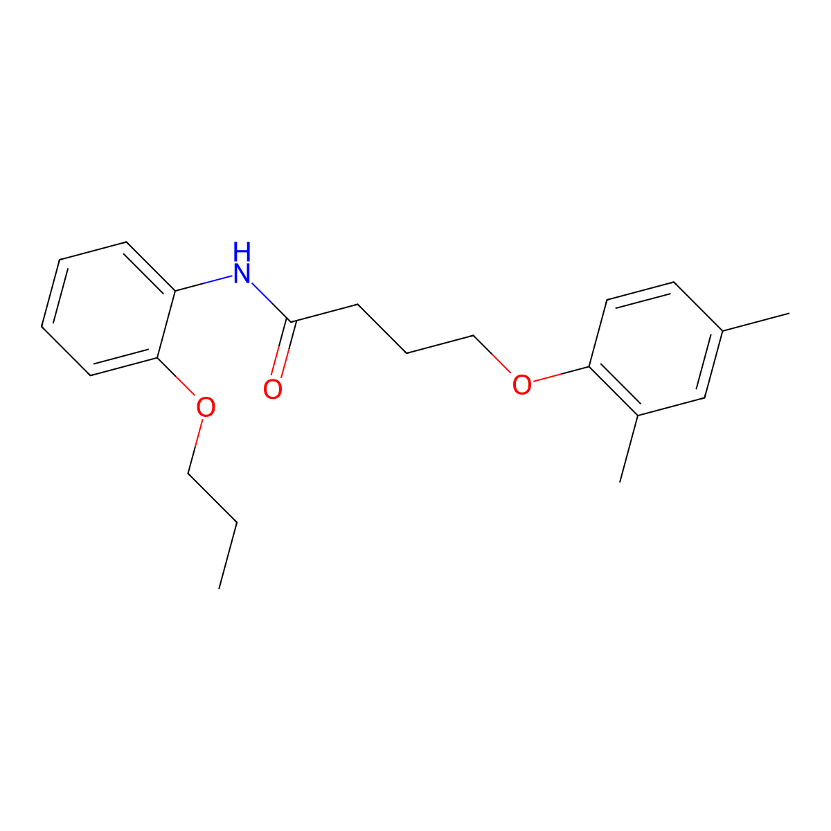 4-(2,4-dimethylphenoxy)-N-(2-propoxyphenyl)butanamide molecular structure, CAS 496036-84-1
