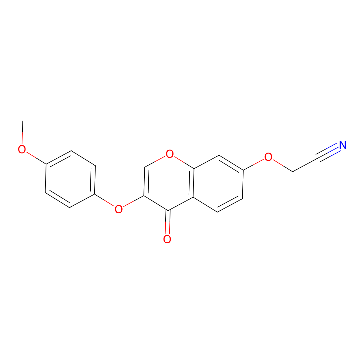 2-{[3-(4-Methoxyphenoxy)-4-oxochromen-7-yl]oxy}acetonitrile molecular structure, CAS 496037-24-2