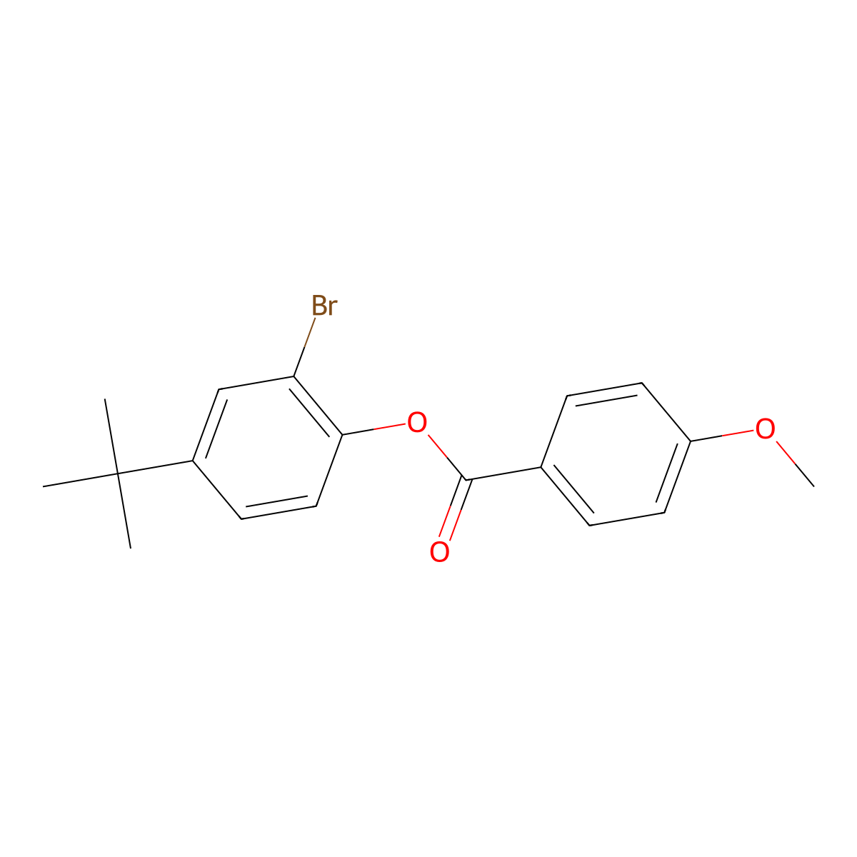 2-Bromo-4-tert-butylphenyl 4-methoxybenzoate molecular structure, CAS 496037-62-8