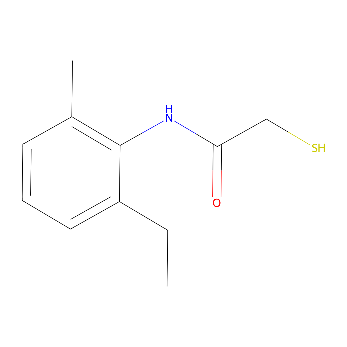 N-(2-ethyl-6-methylphenyl)-2-sulfanylacetamide molecular structure, CAS 496037-78-6