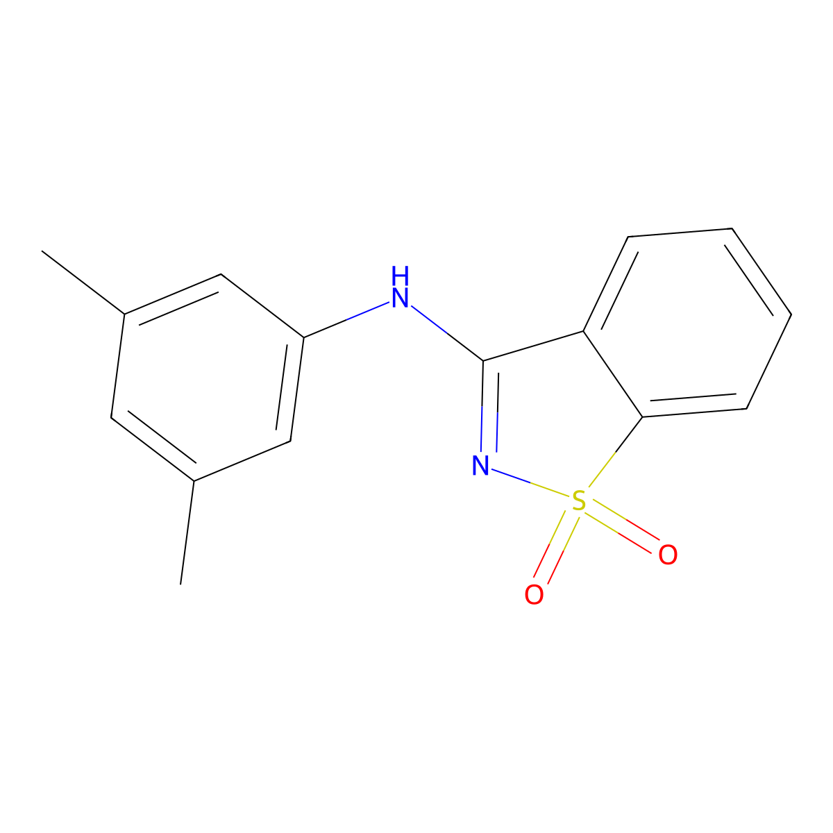 N-(3,5-dimethylphenyl)-1,2-benzothiazol-3-amine 1,1-dioxide molecular structure, CAS 496038-18-7