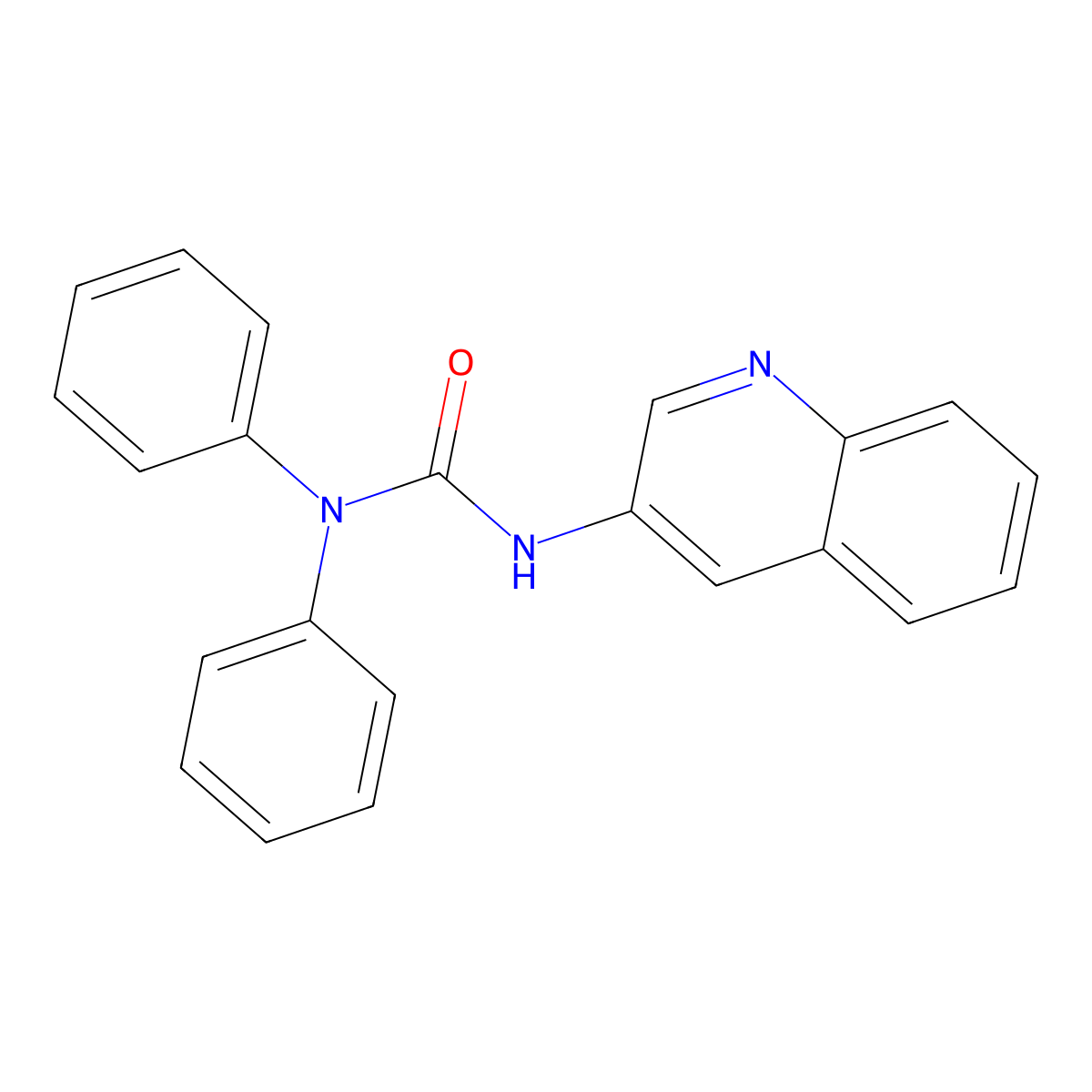 1,1-Diphenyl-3-(quinolin-3-yl)urea molecular structure, CAS 496038-44-9
