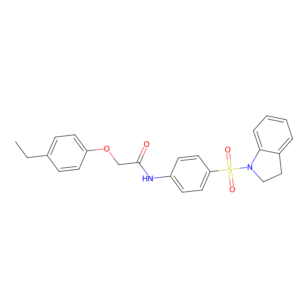 N-[4-(2,3-dihydro-1H-indol-1-ylsulfonyl)phenyl]-2-(4-ethylphenoxy)acetamide molecular structure, CAS 496039-68-0