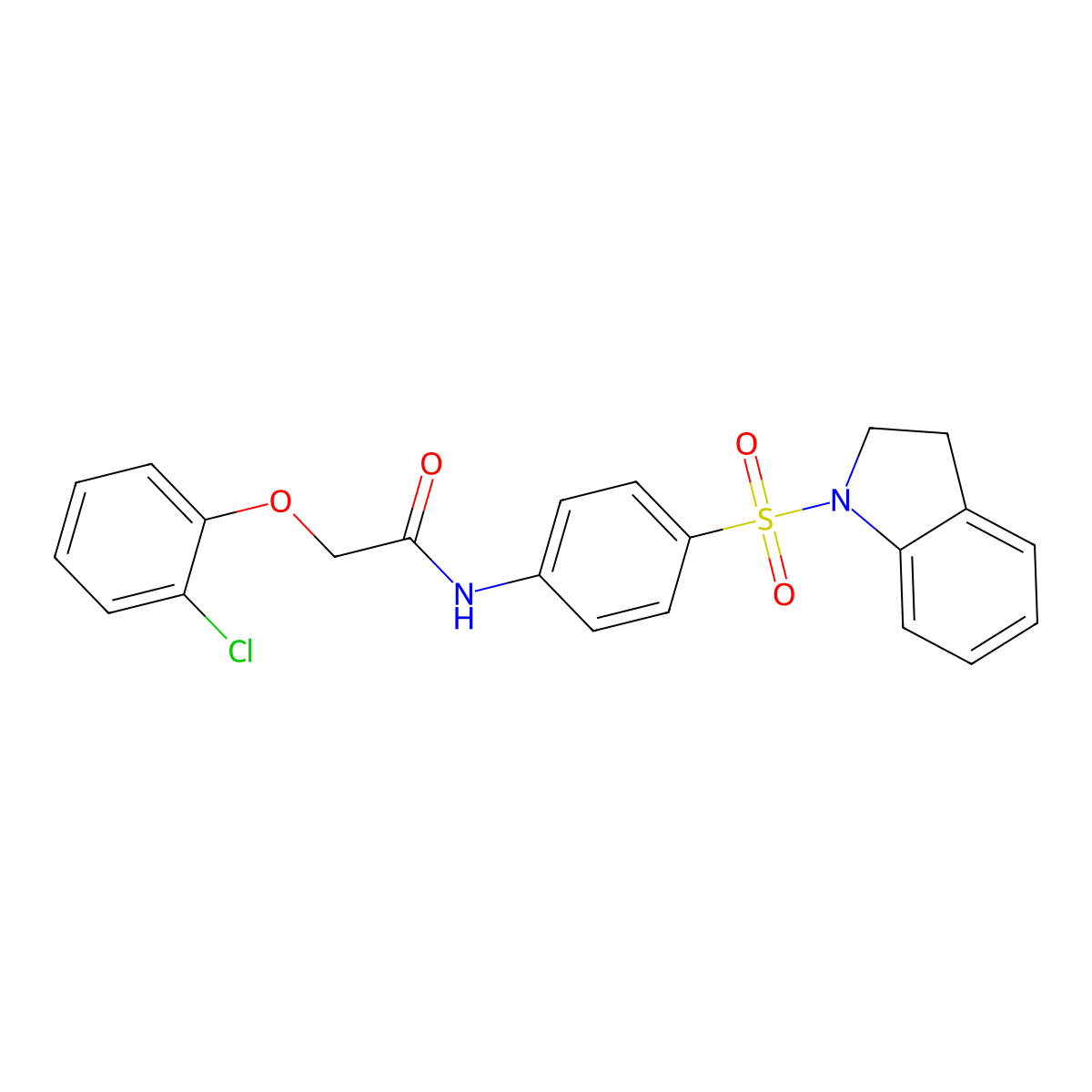 2-(2-chlorophenoxy)-N-[4-(2,3-dihydro-1H-indol-1-ylsulfonyl)phenyl]acetamide molecular structure, CAS 496039-71-5