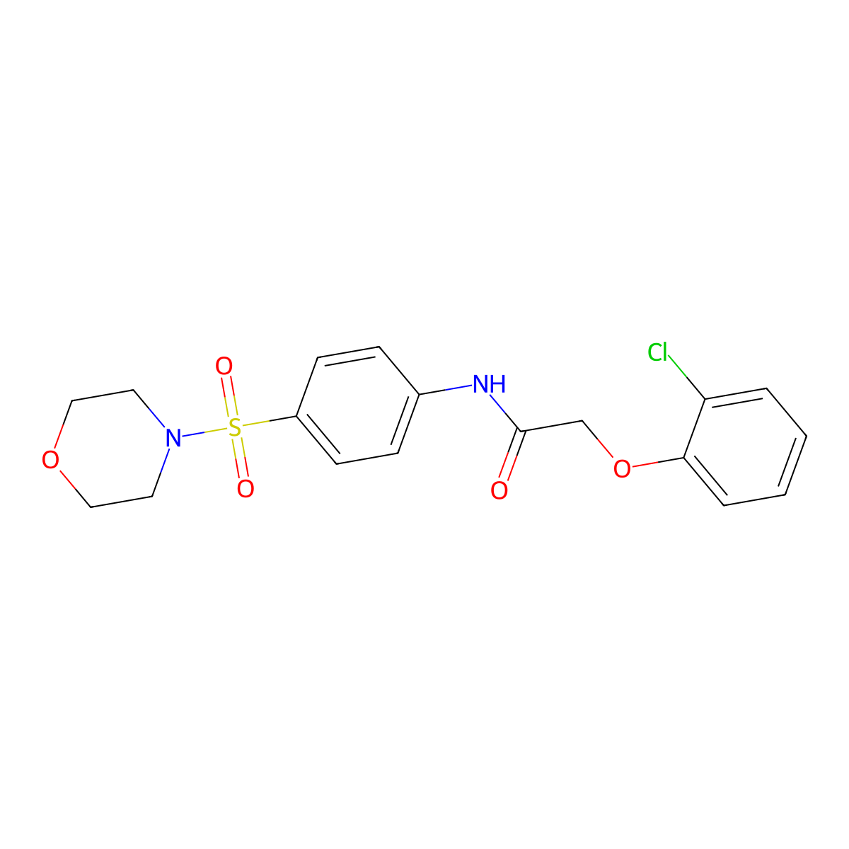 2-(2-chlorophenoxy)-N-(4-morpholin-4-ylsulfonylphenyl)acetamide molecular structure, CAS 496039-72-6