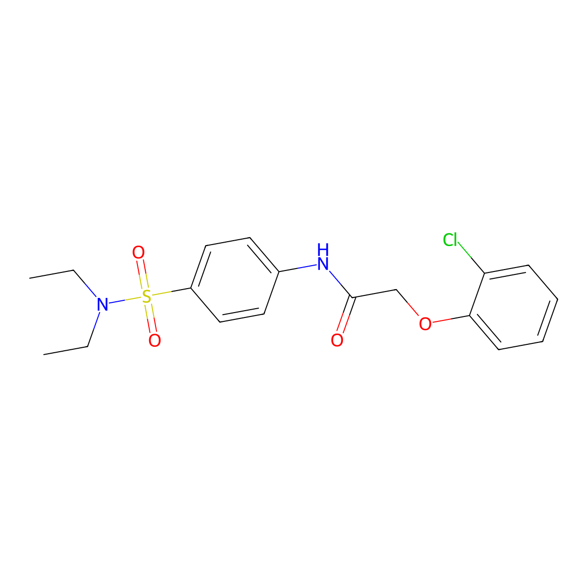 2-(2-chlorophenoxy)-N-[4-(diethylsulfamoyl)phenyl]acetamide molecular structure, CAS 496039-73-7