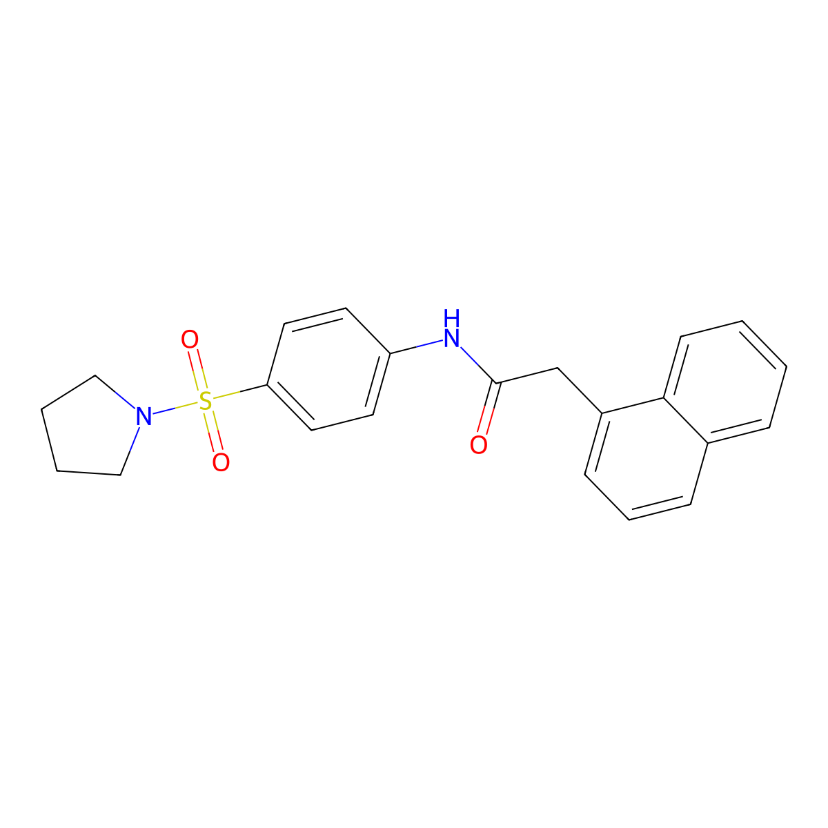 2-naphthyl-N-[4-(pyrrolidinylsulfonyl)phenyl]acetamide molecular structure, CAS 496039-76-0