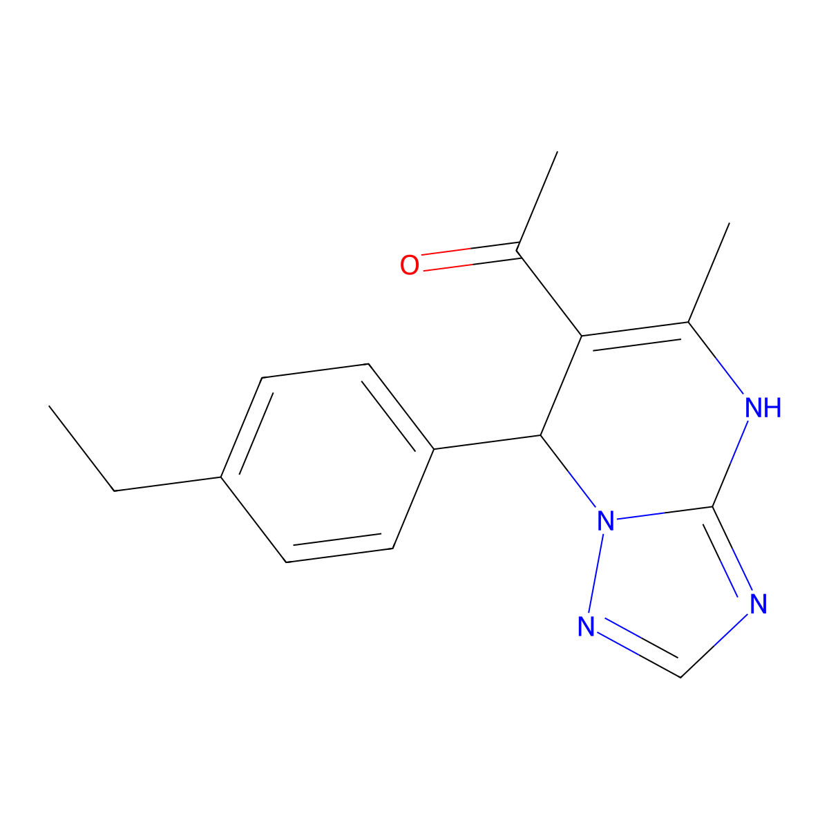 1-(7-(4-Ethylphenyl)-5-methyl-4,7-dihydro-[1,2,4]triazolo[1,5-a]pyrimidin-6-yl)ethanone molecular structure, CAS 496039-87-3