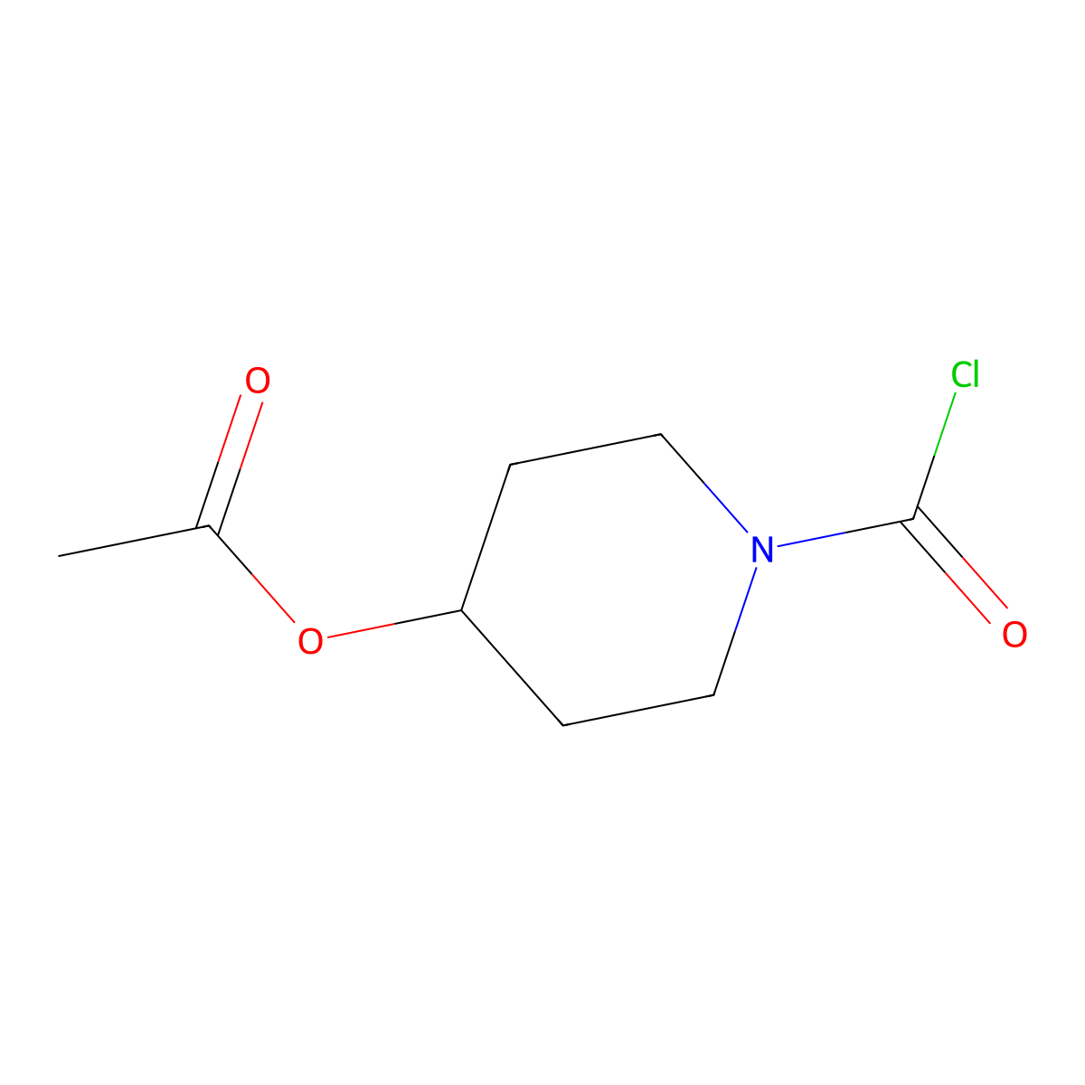 1-(Carbonochloridoyl)piperidin-4-yl acetate molecular structure, CAS 496052-32-5