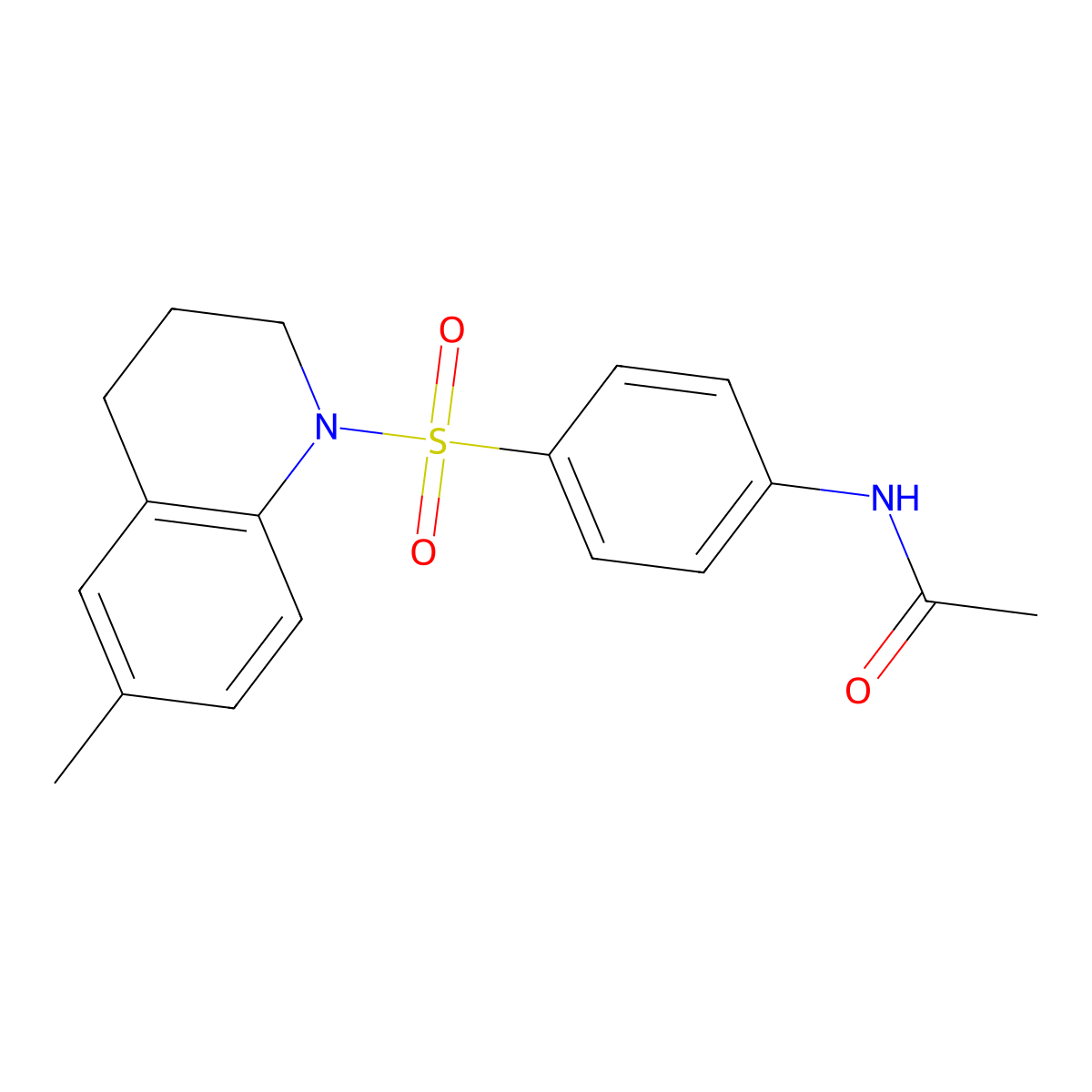 N-{4-[(6-methyl-1,2,3,4-tetrahydroquinolin-1-yl)sulfonyl]phenyl}acetamide molecular structure, CAS 496054-71-8