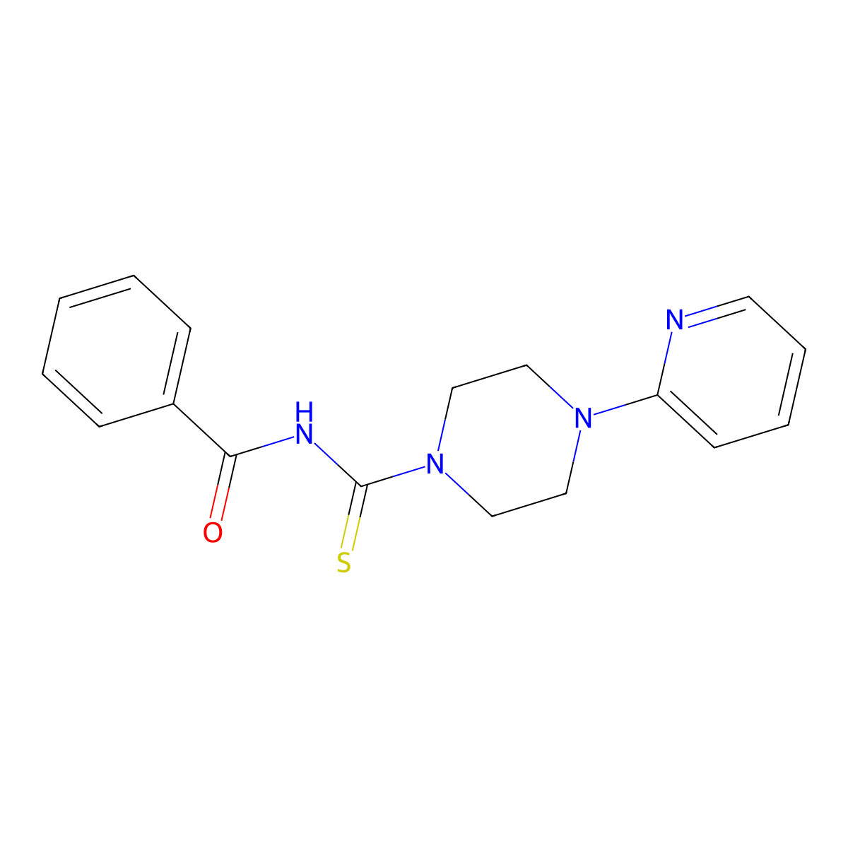 N-[4-(pyridin-2-yl)piperazine-1-carbothioyl]benzamide molecular structure, CAS 496054-72-9