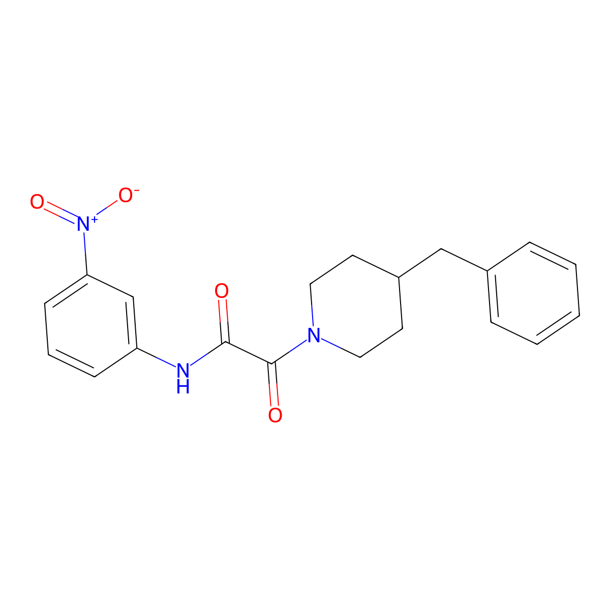 2-(4-benzylpiperidin-1-yl)-N-(3-nitrophenyl)-2-oxoacetamide molecular structure, CAS 496054-95-6