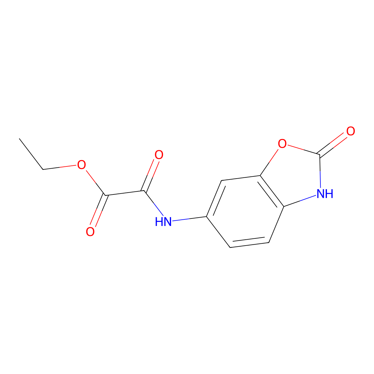 Ethyl 2-oxo-2-((2-oxo-2,3-dihydrobenzo[d]oxazol-6-yl)amino)acetate molecular structure, CAS 496055-49-3