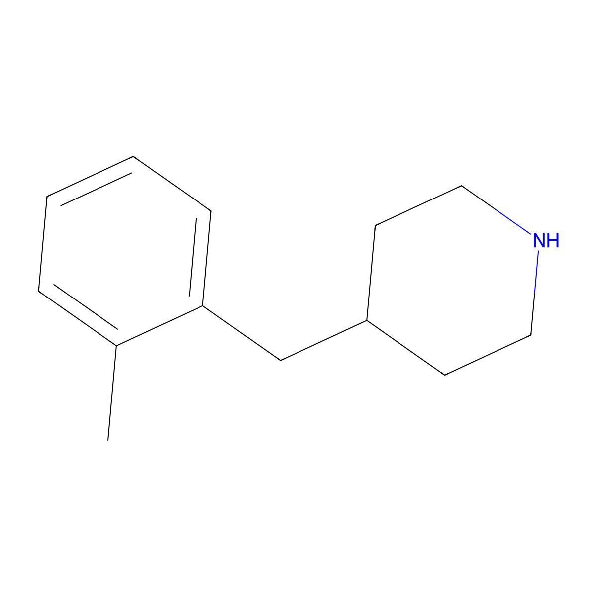 4-[(2-Methylphenyl)methyl]piperidine molecular structure, CAS 496056-24-7