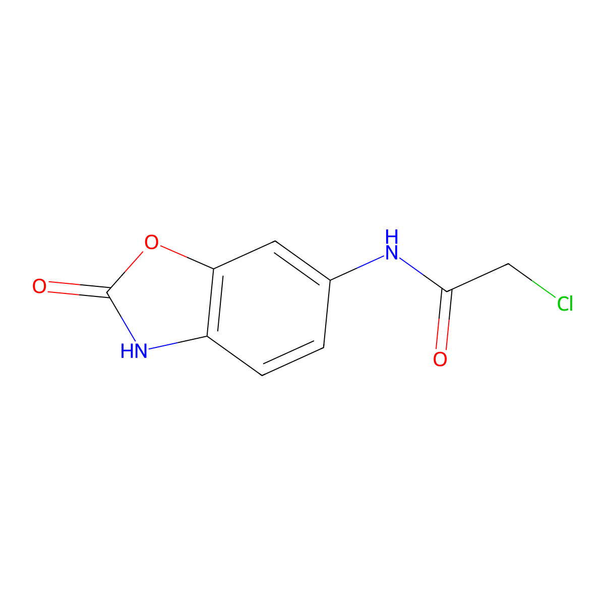2-Chloro-N-(2-hydroxy-benzooxazol-6-yl)-acetamide molecular structure, CAS 496056-68-9