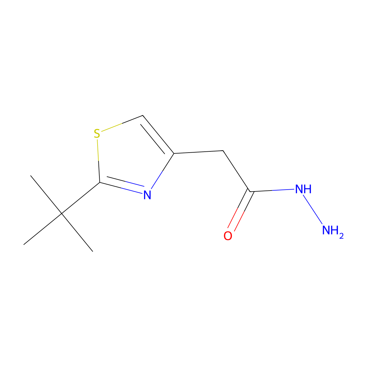 2-(2-tert-Butyl-1,3-thiazol-4-yl)acetohydrazide molecular structure, CAS 496057-31-9