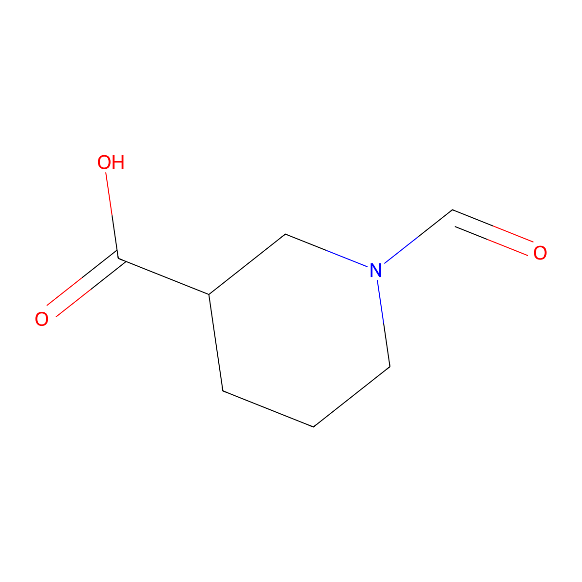 1-formylpiperidine-3-carboxylic Acid molecular structure, CAS 496057-38-6
