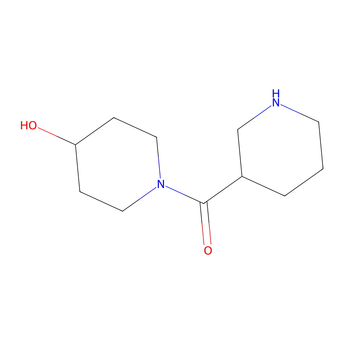 (4-Hydroxy-1-piperidyl)(3-piperidyl)methanone molecular structure, CAS 496057-57-9