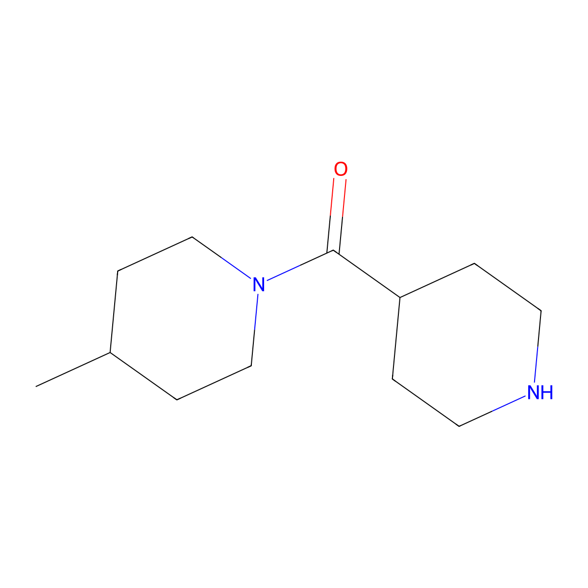 (4-Methylpiperidin-1-yl)(piperidin-4-yl)methanone molecular structure, CAS 496057-63-7