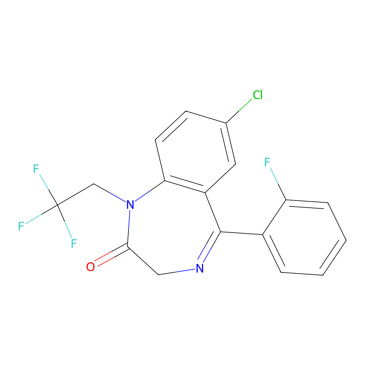 2-Oxoquazepam molecular structure, CAS 49606-44-2