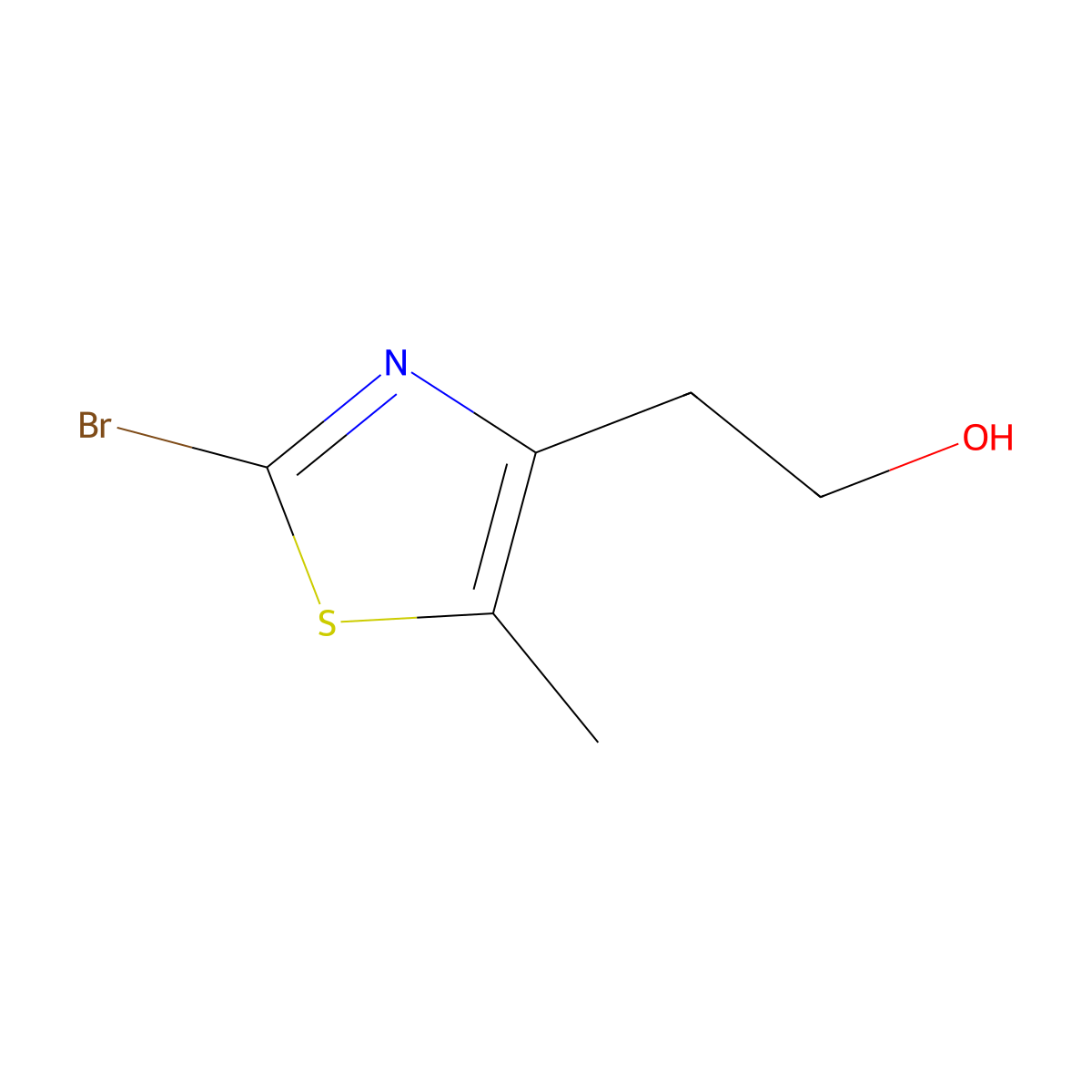 2-(2-Bromo-5-methyl-1,3-thiazol-4-yl)ethan-1-ol molecular structure, CAS 496062-16-9